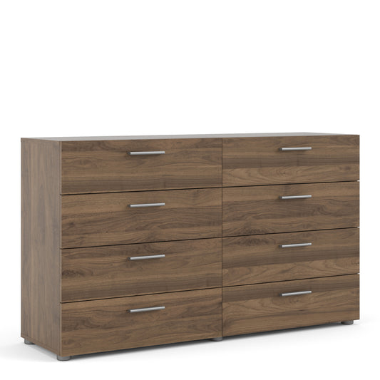 Pepe  Wide Chest of 8 Drawers (4+4) in Walnut