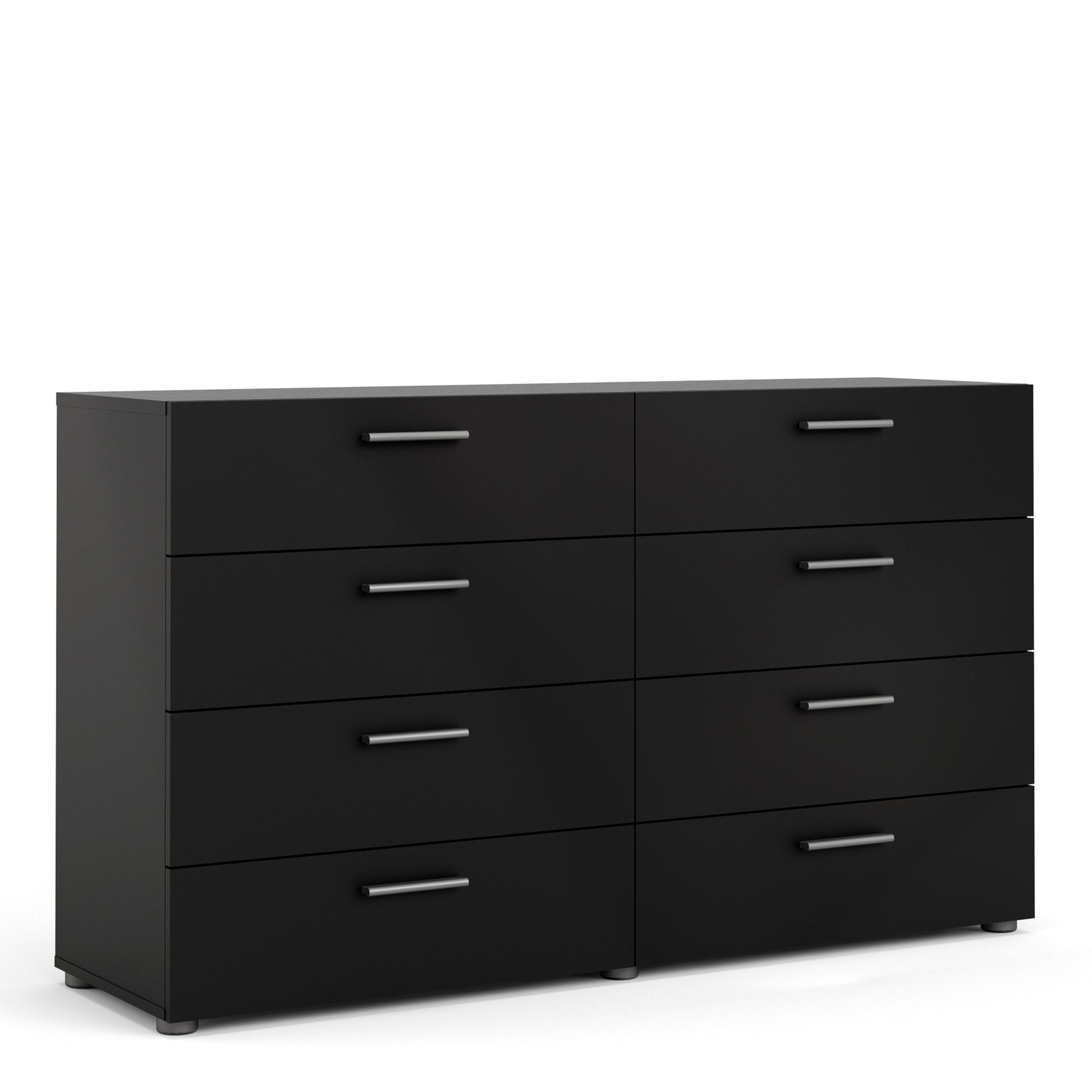 Pepe  Wide Chest of 8 Drawers (4+4) in Black