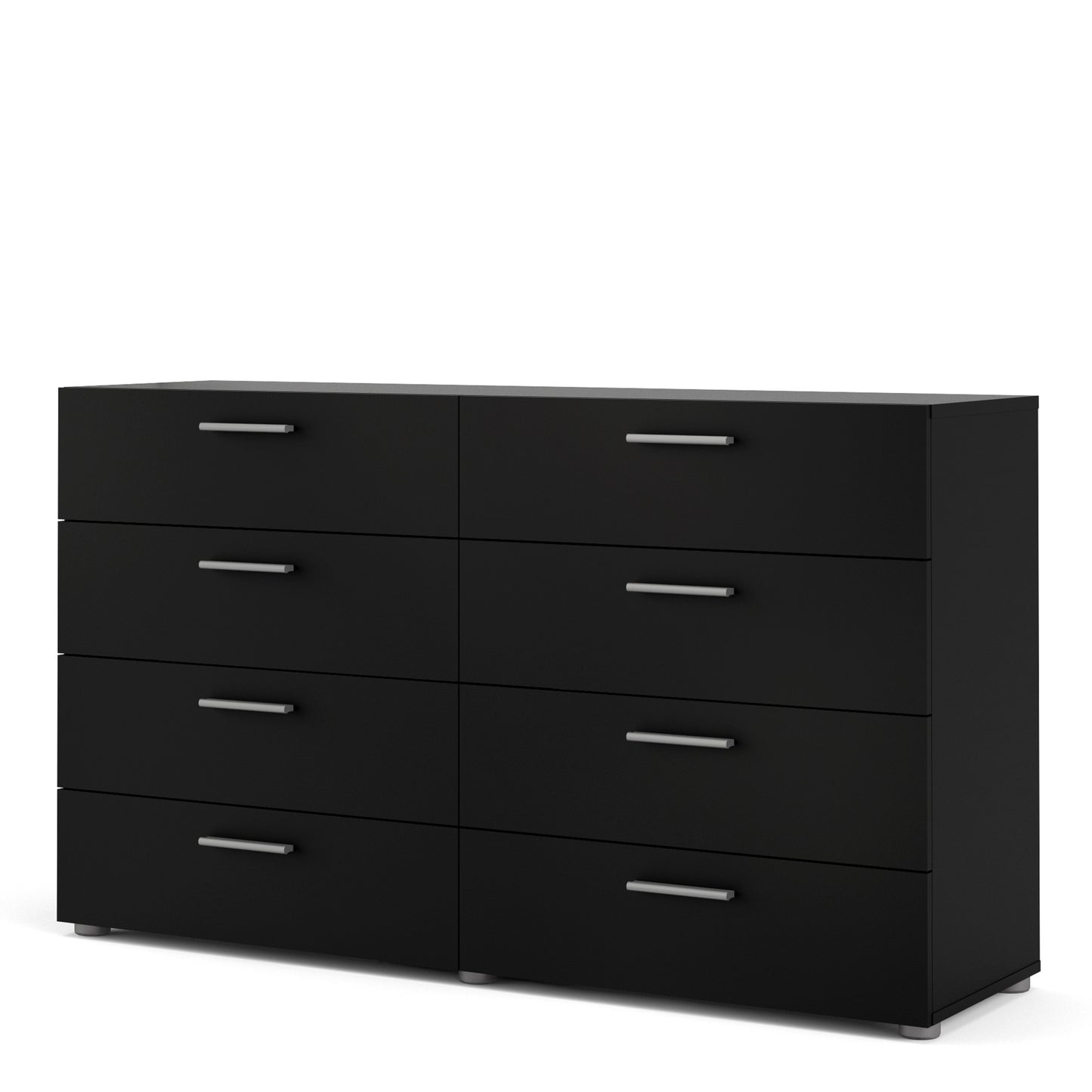 Pepe  Wide Chest of 8 Drawers (4+4) in Black