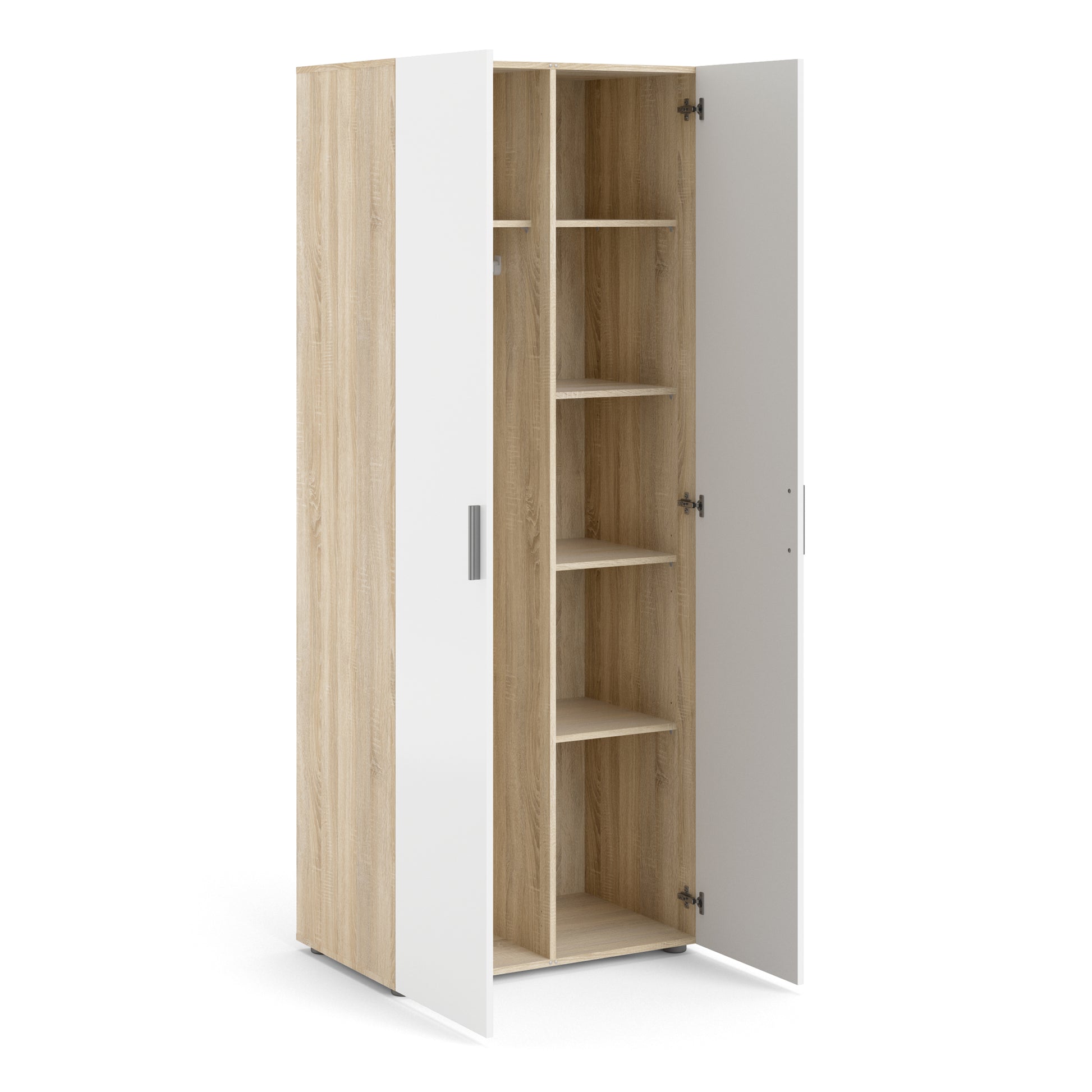 Pepe  Wardrobe with 2 doors in Oak with White High Gloss
