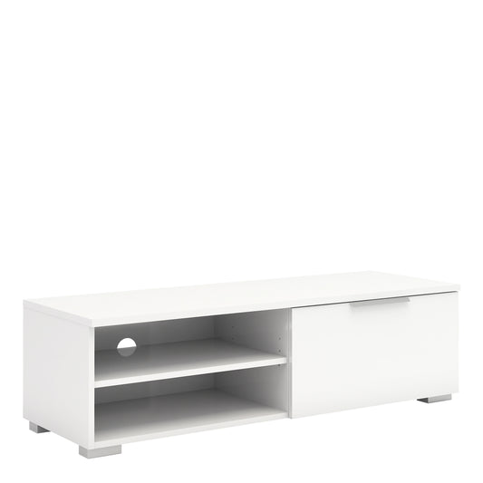 Match  TV Unit 1 Drawers 2 Shelf in White High Gloss
