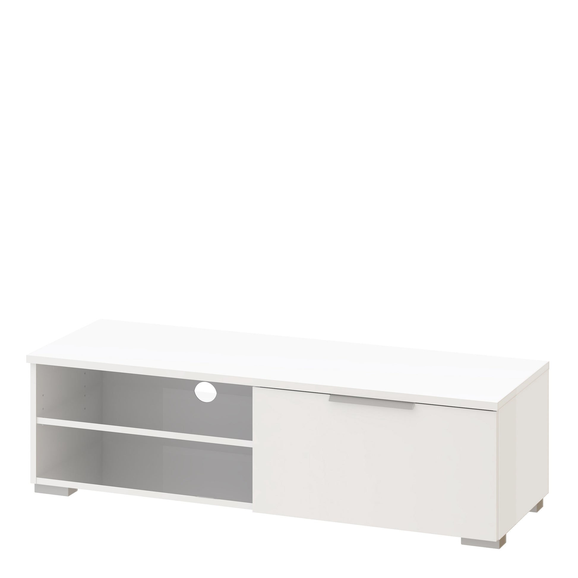 Match  TV Unit 1 Drawers 2 Shelf in White High Gloss
