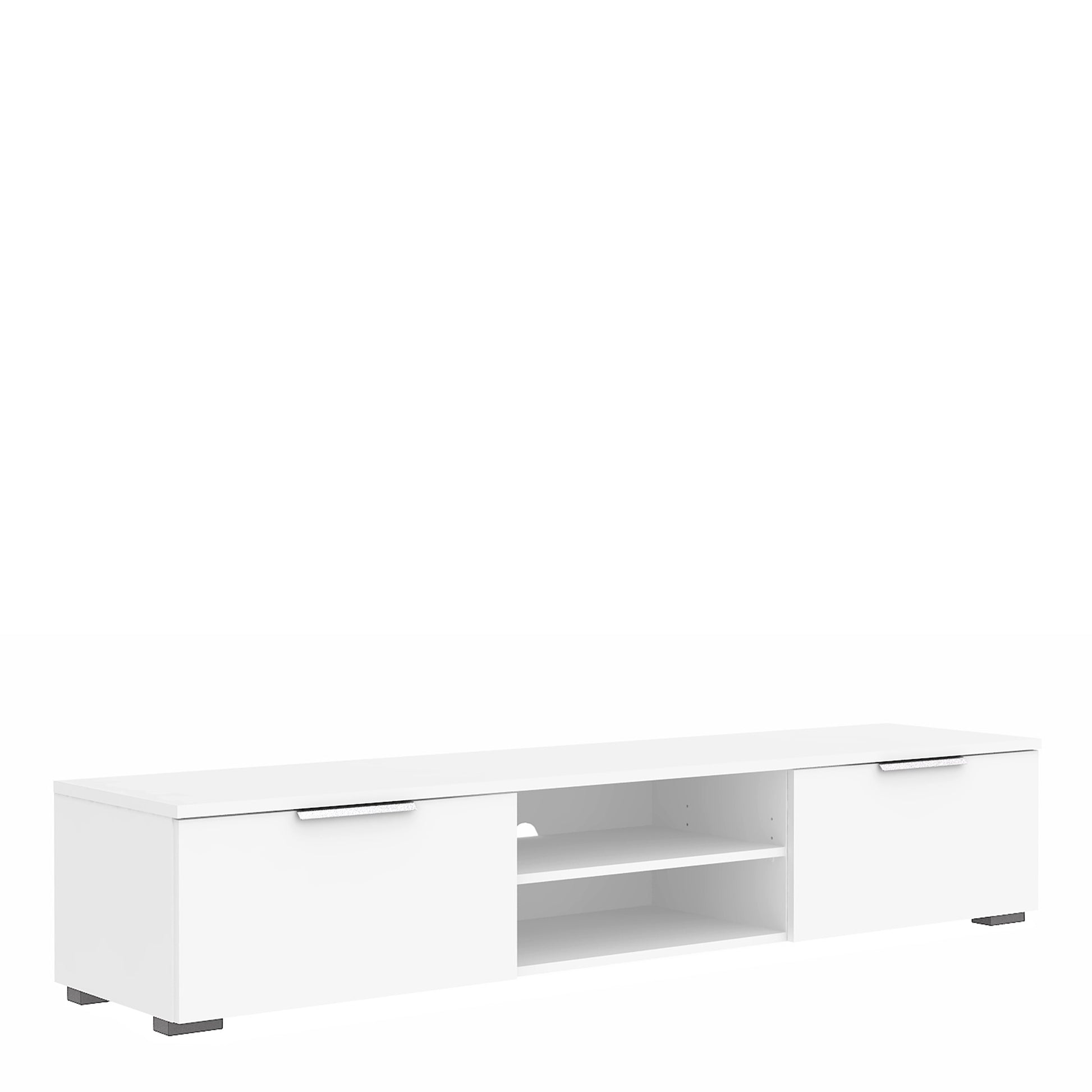 Match  TV Unit 2 Drawers 2 Shelf in White High Gloss