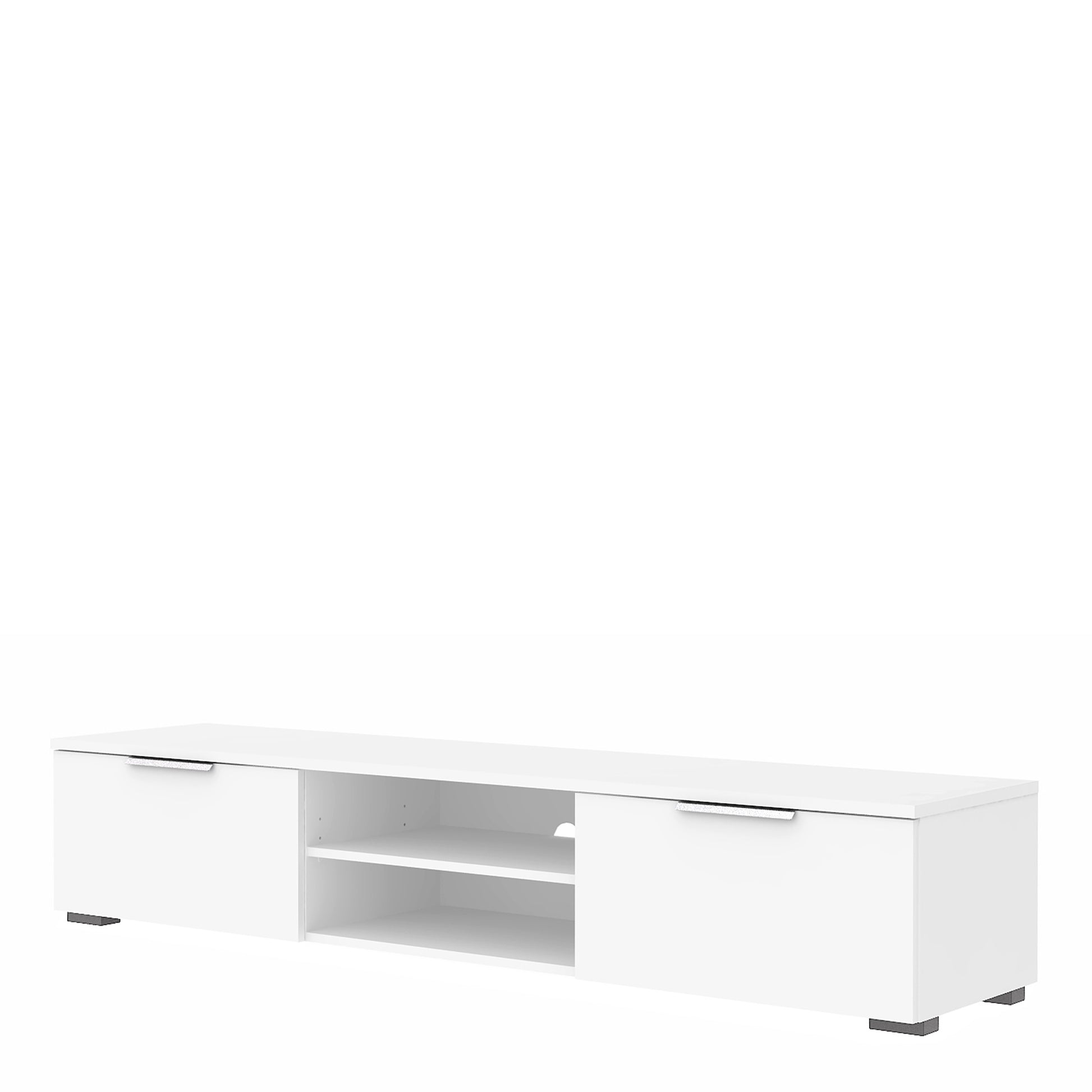 Match  TV Unit 2 Drawers 2 Shelf in White High Gloss