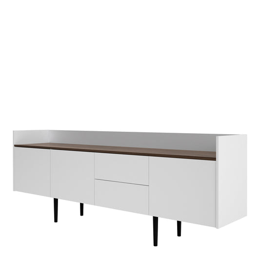 Unit  Sideboard 2 Drawers 3 Doors in White and Walnut