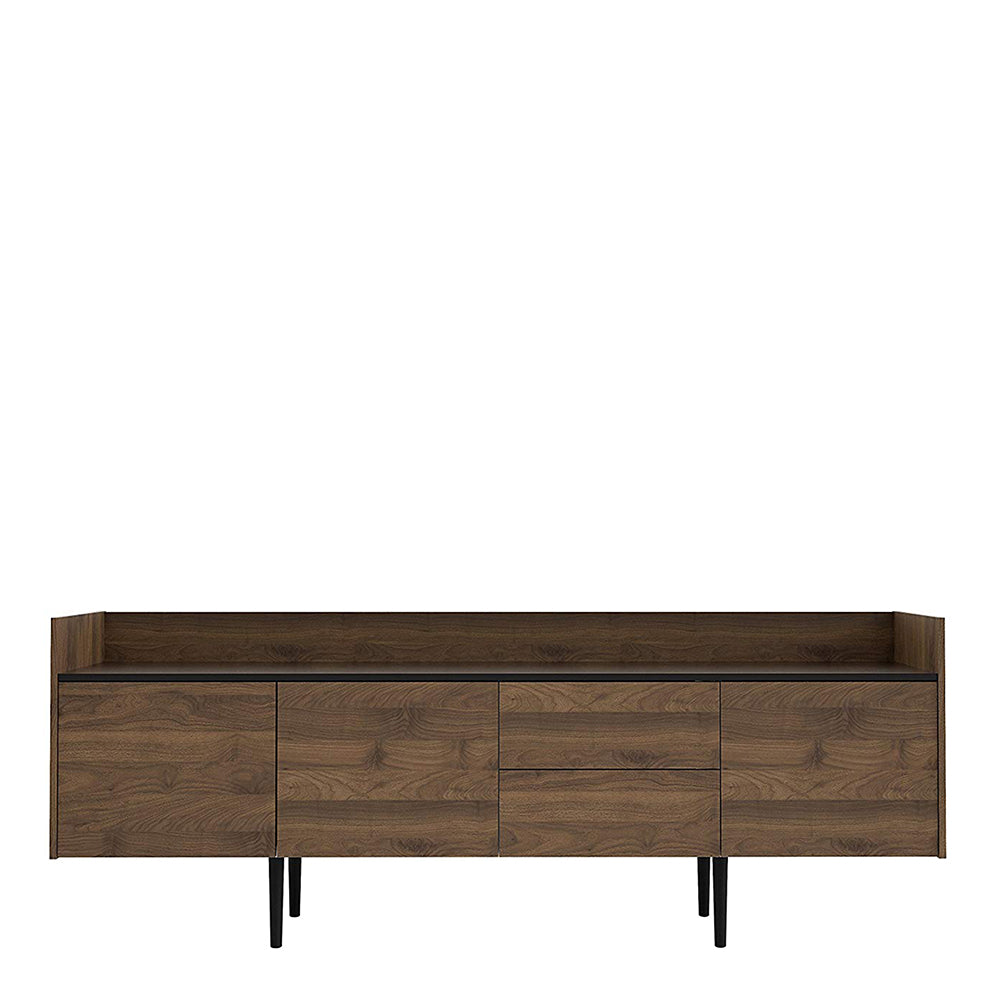 Unit  Sideboard 2 Drawers 3 Doors in Walnut and Black