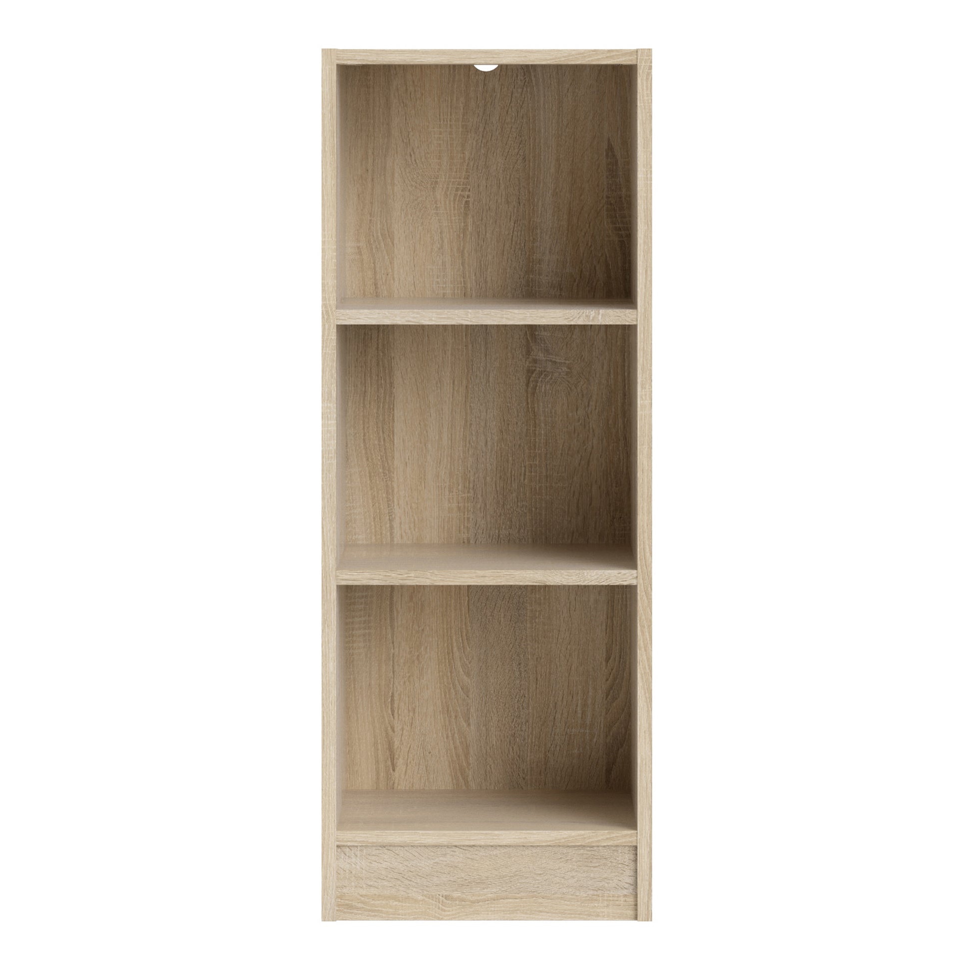 Basic  Low Narrow Bookcase (2 Shelves) in Oak