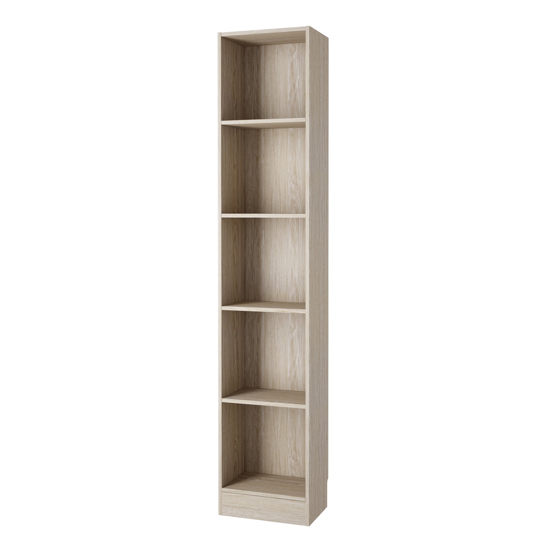 Basic  Tall Narrow Bookcase (4 Shelves) in Oak