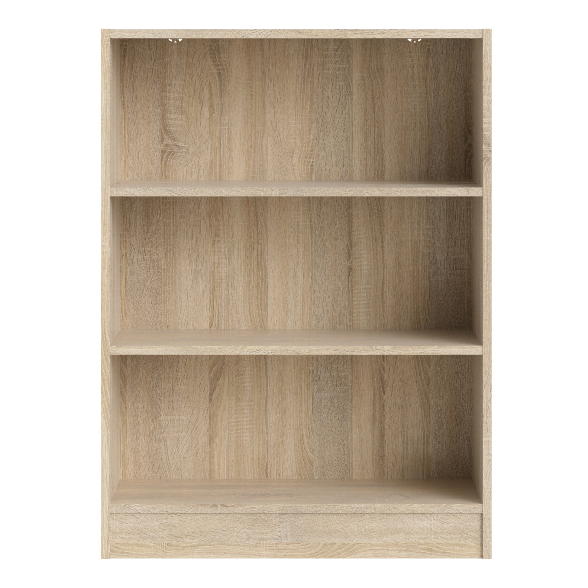 Basic  Low Wide Bookcase (2 Shelves) in Oak