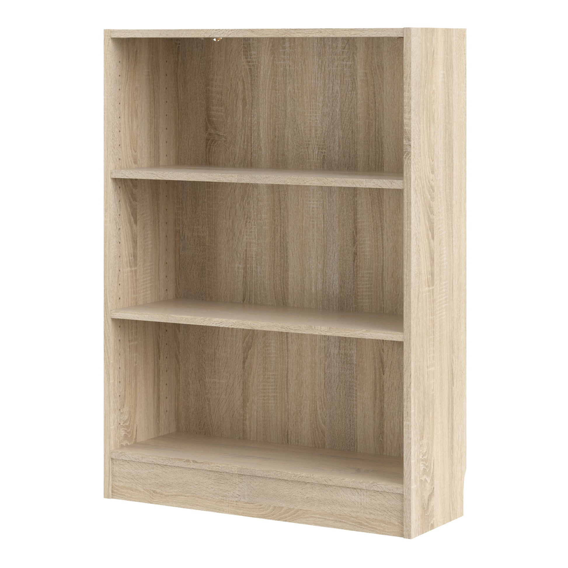 Basic  Low Wide Bookcase (2 Shelves) in Oak