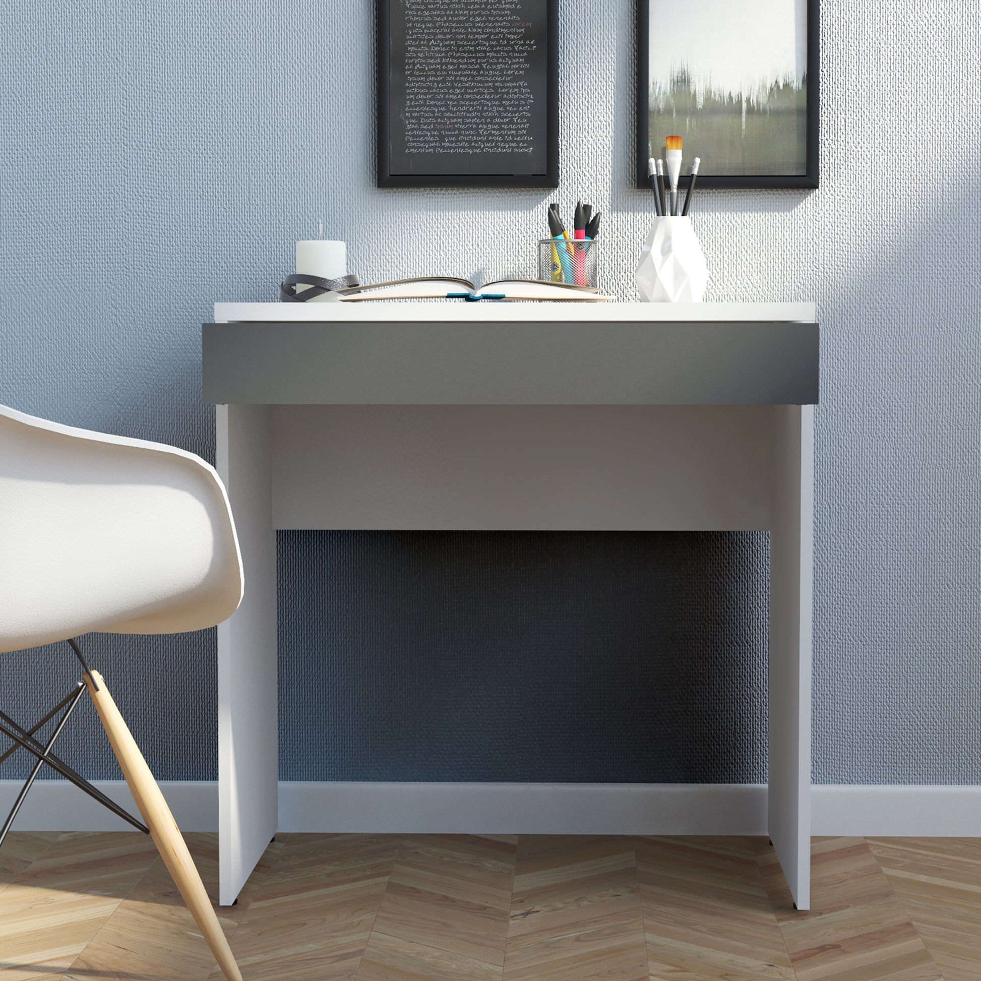 Function Plus  Desk White Grey