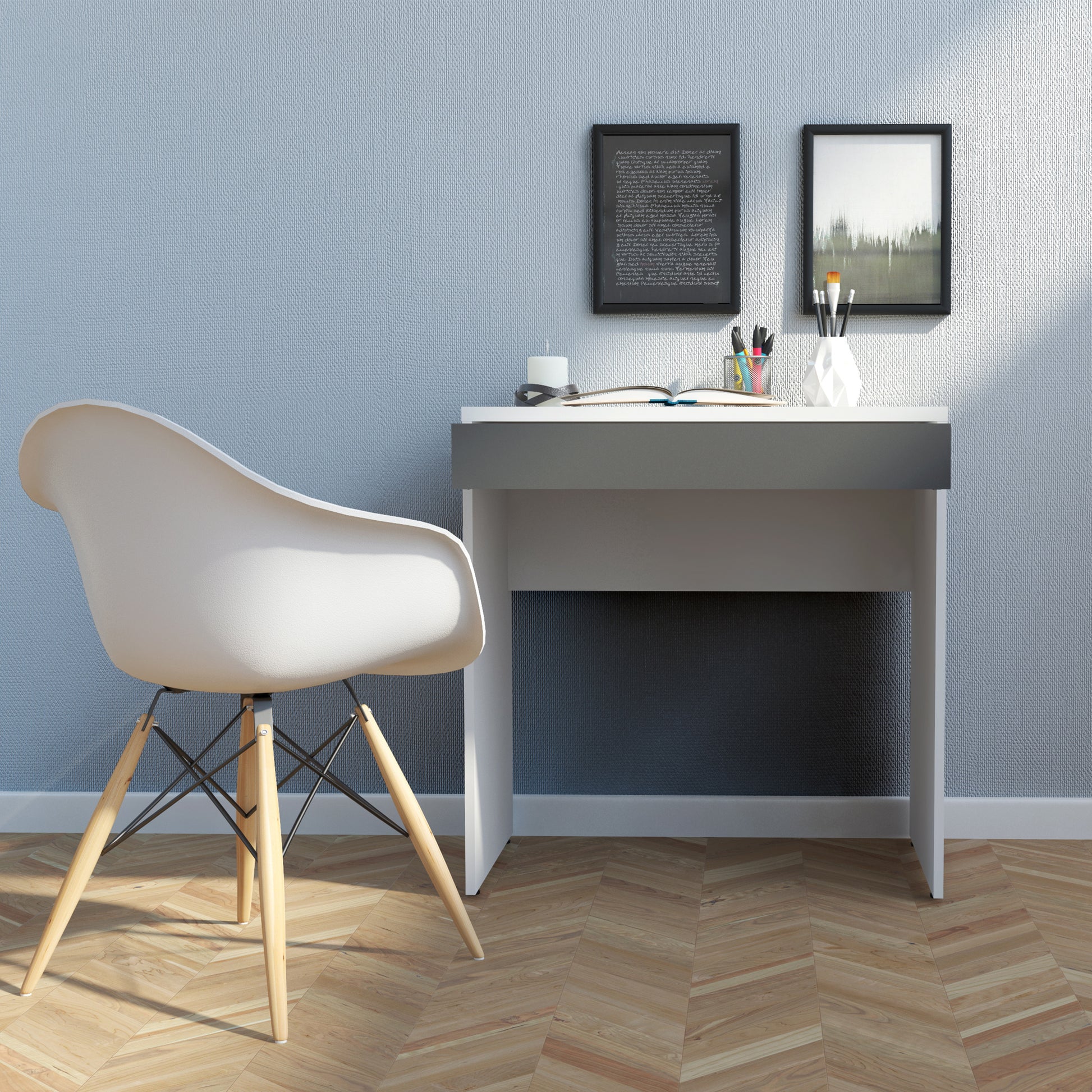 Function Plus  Desk White Grey