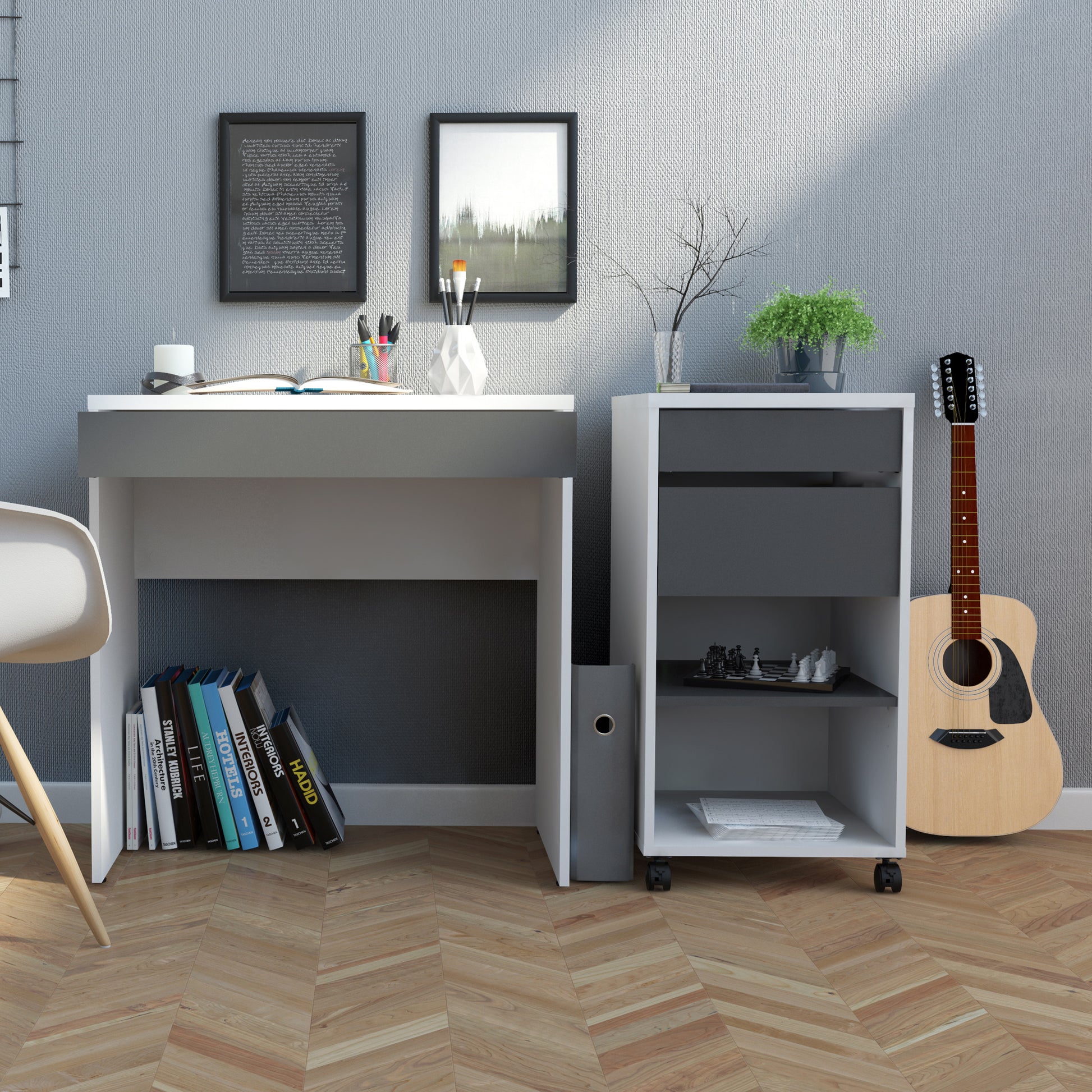 Function Plus  Mobile file cabinet 2 drawers + 1 shelf