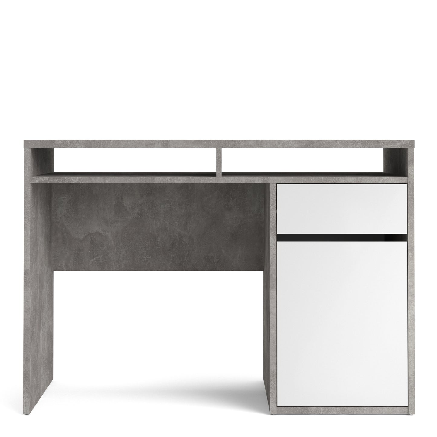 Function Plus  Desk 1 Door 1 Drawer in White and Grey