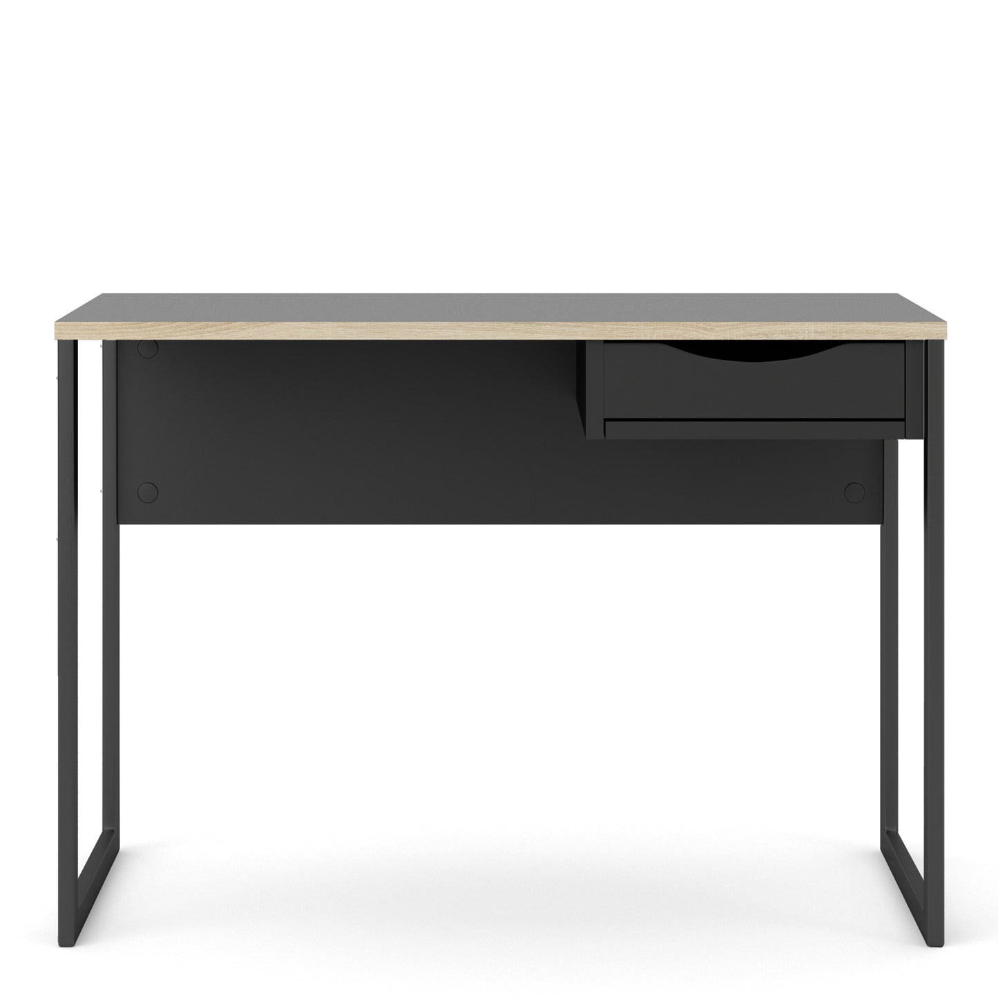 Function Plus  Desk 1 Drawer in Black with Oak Trim