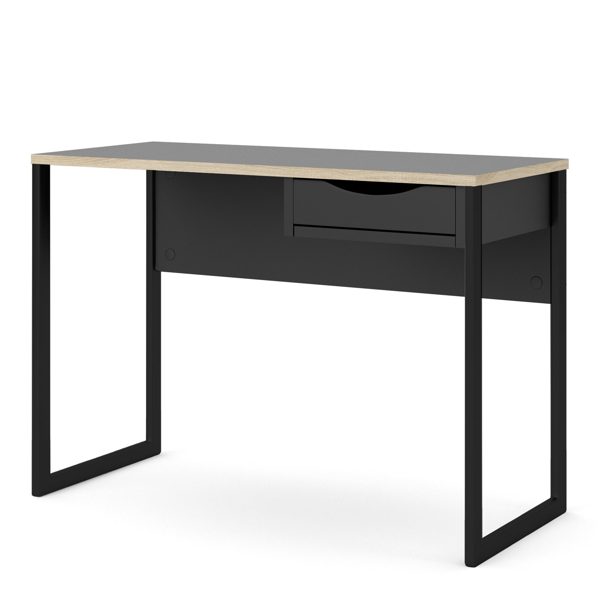 Function Plus  Desk 1 Drawer in Black with Oak Trim