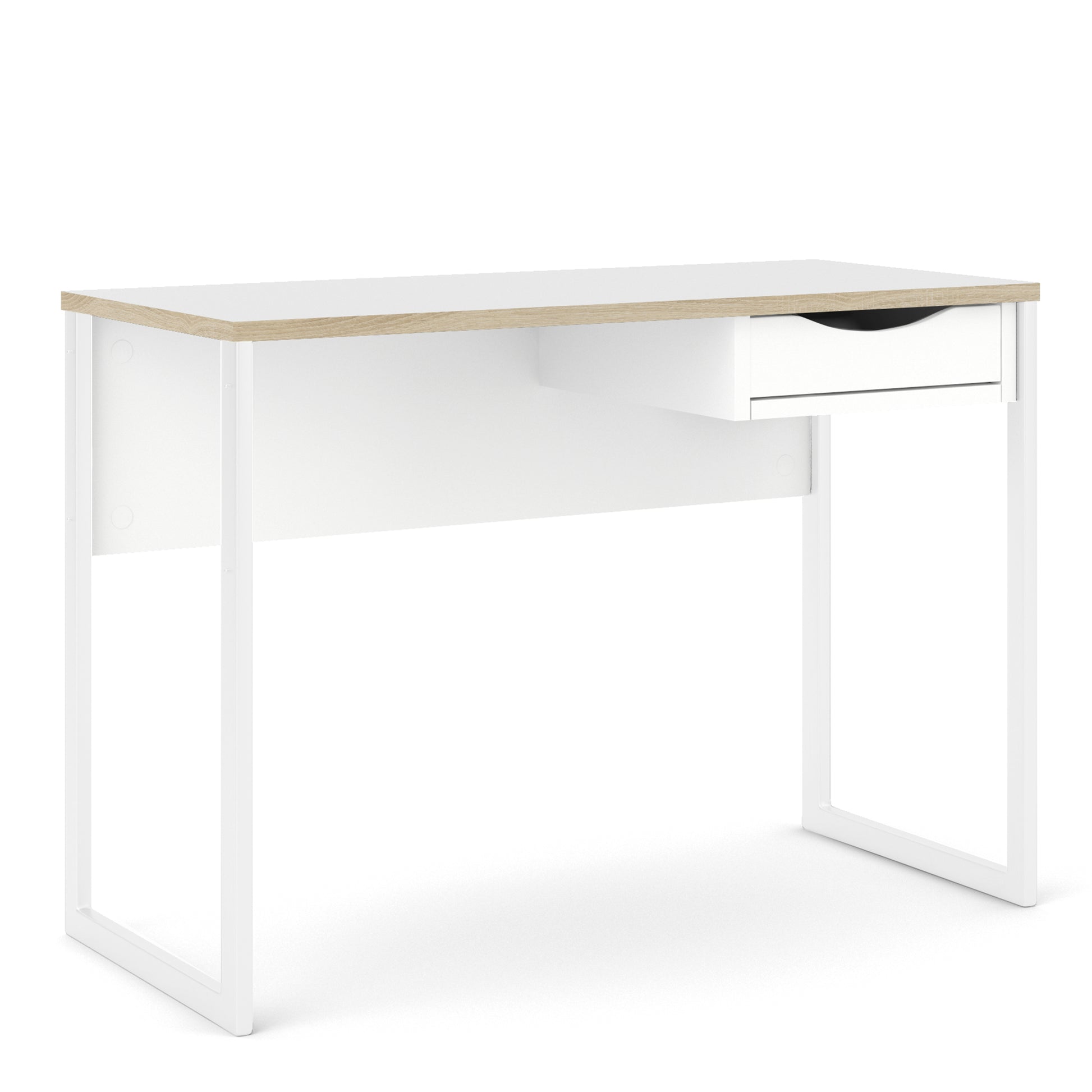 Function Plus  Desk 1 Drawer in White with Oak Trim