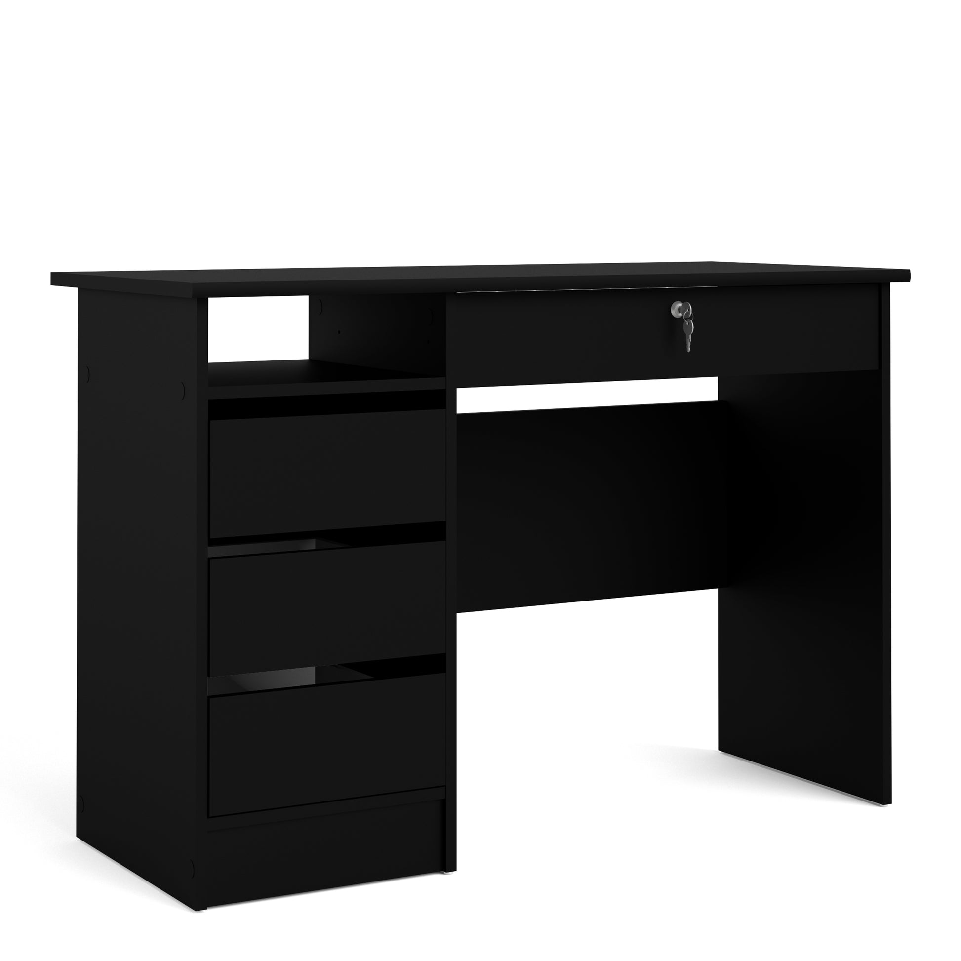 Function Plus  Desk (3+1) handle free Drawer in Black