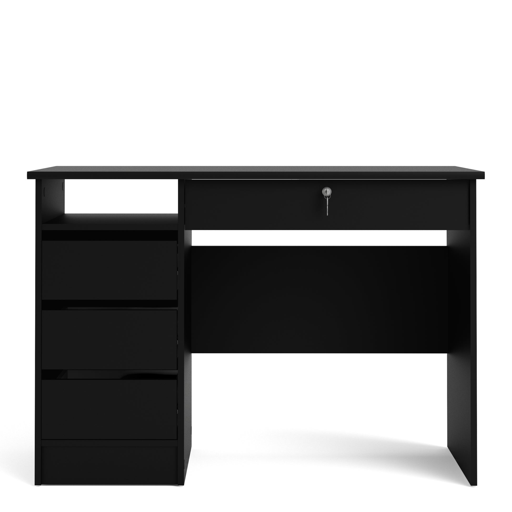 Function Plus  Desk (3+1) handle free Drawer in Black