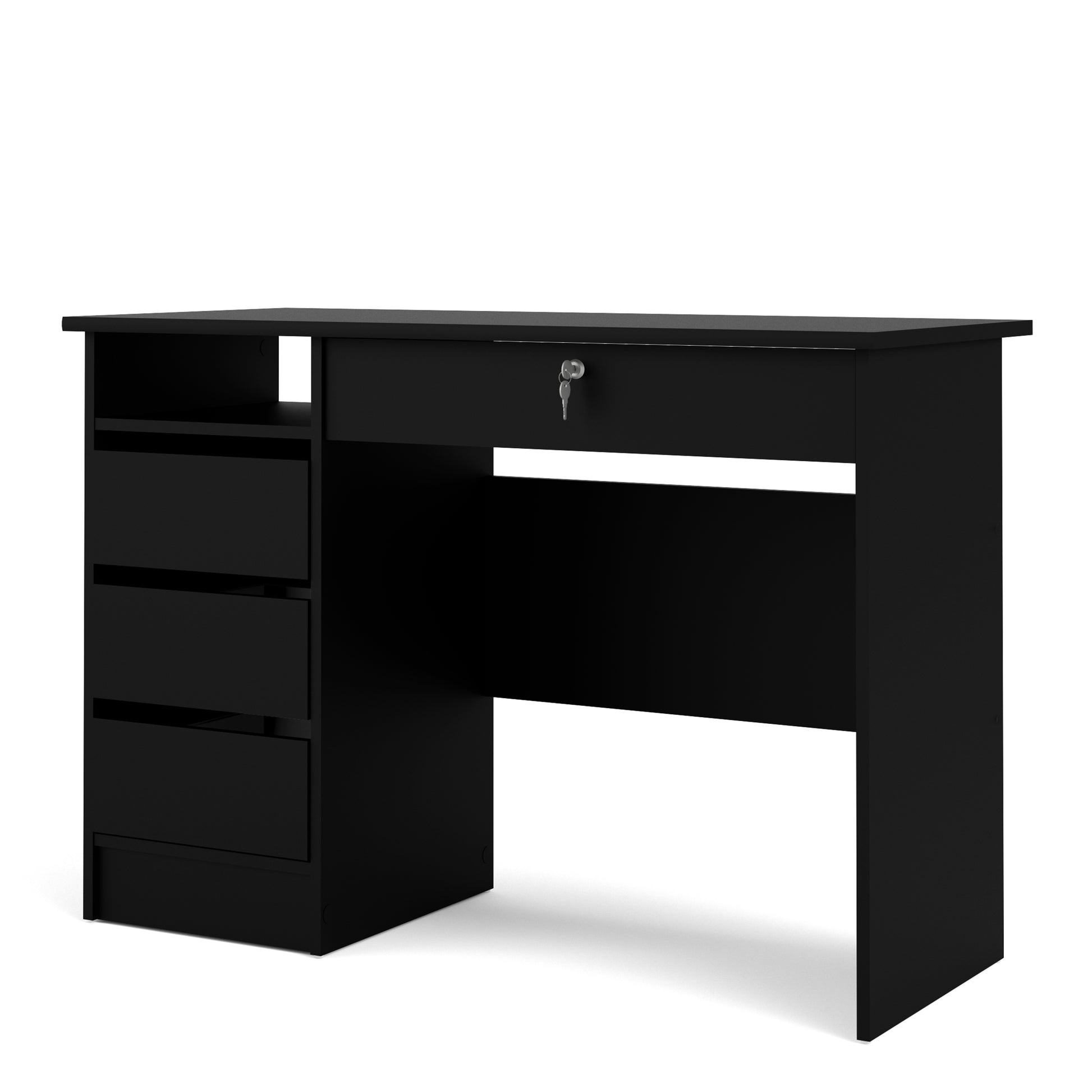 Function Plus  Desk (3+1) handle free Drawer in Black
