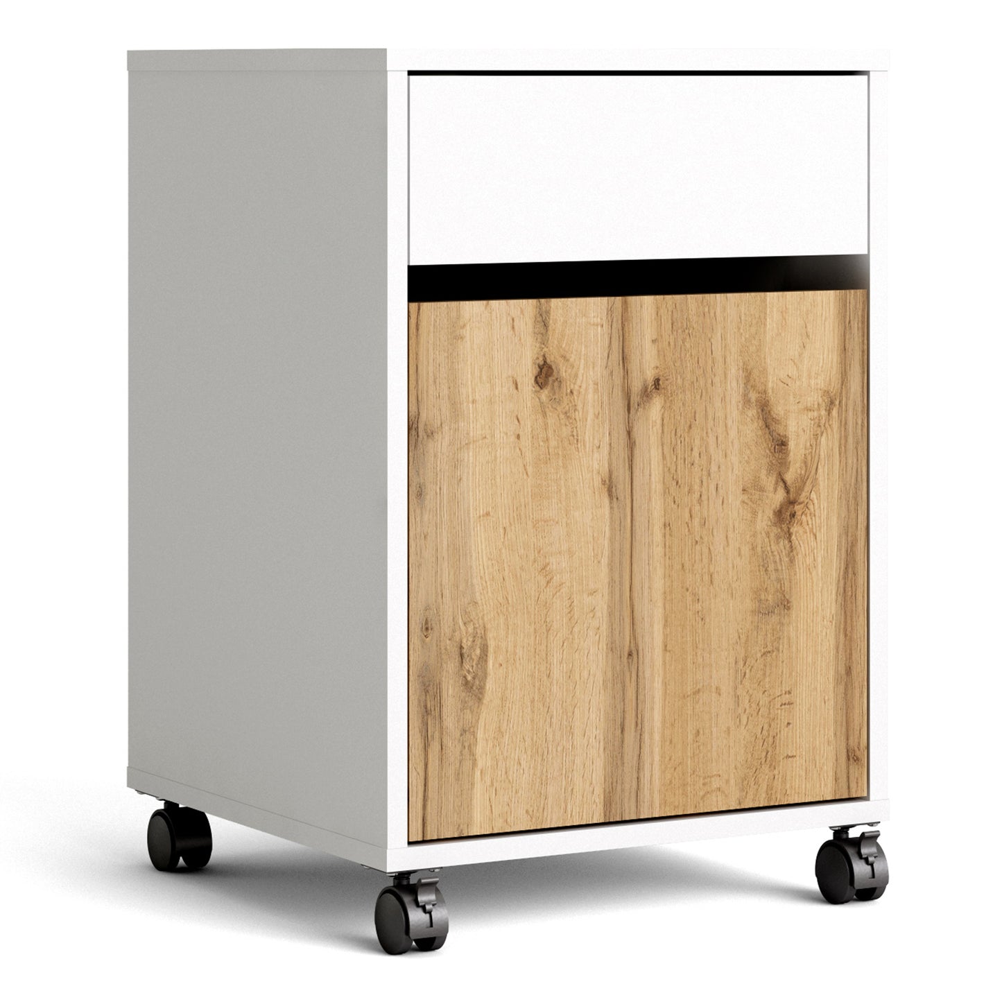 Function  Plus Mobile cabinet in White and Wotan Light Oak