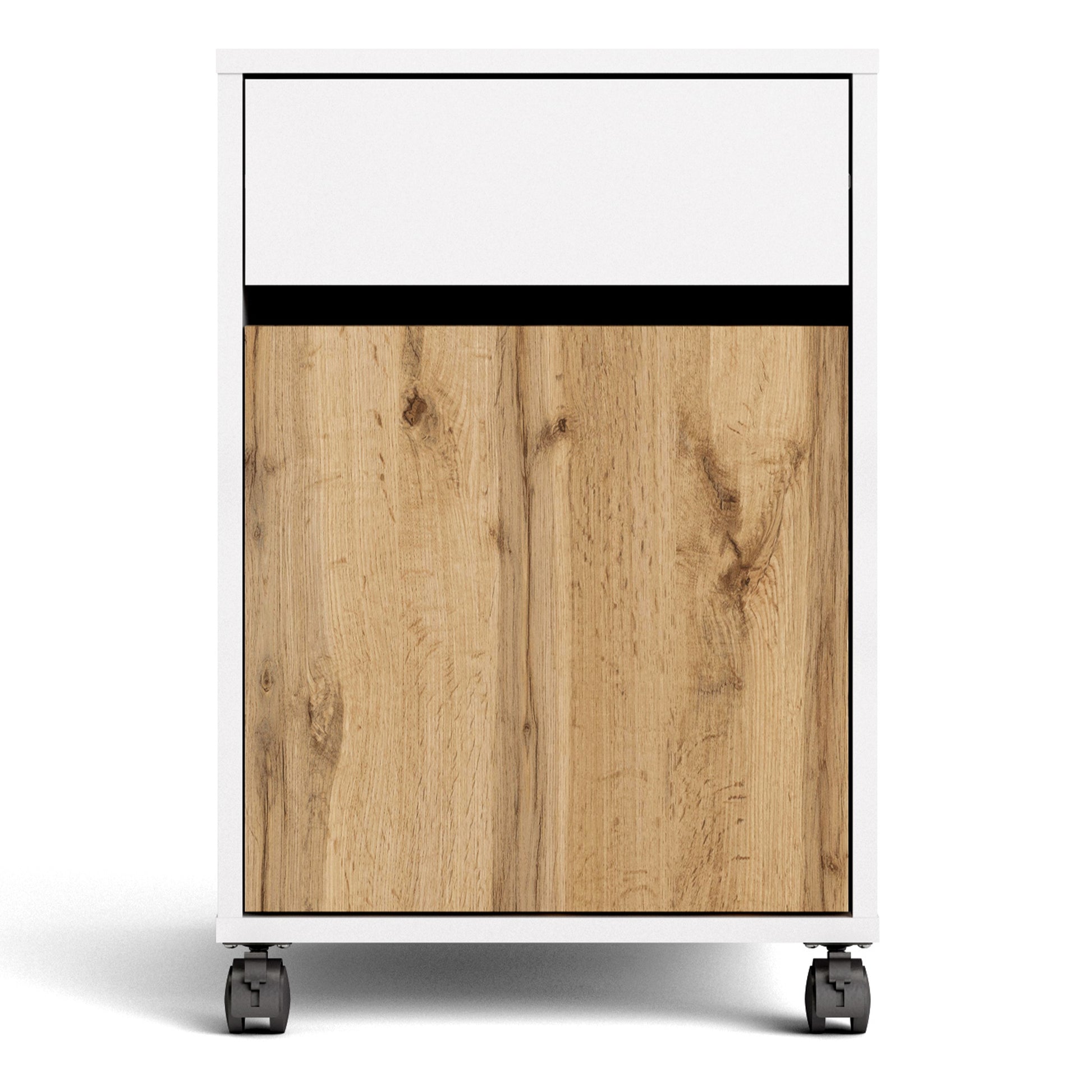 Function  Plus Mobile cabinet in White and Wotan Light Oak