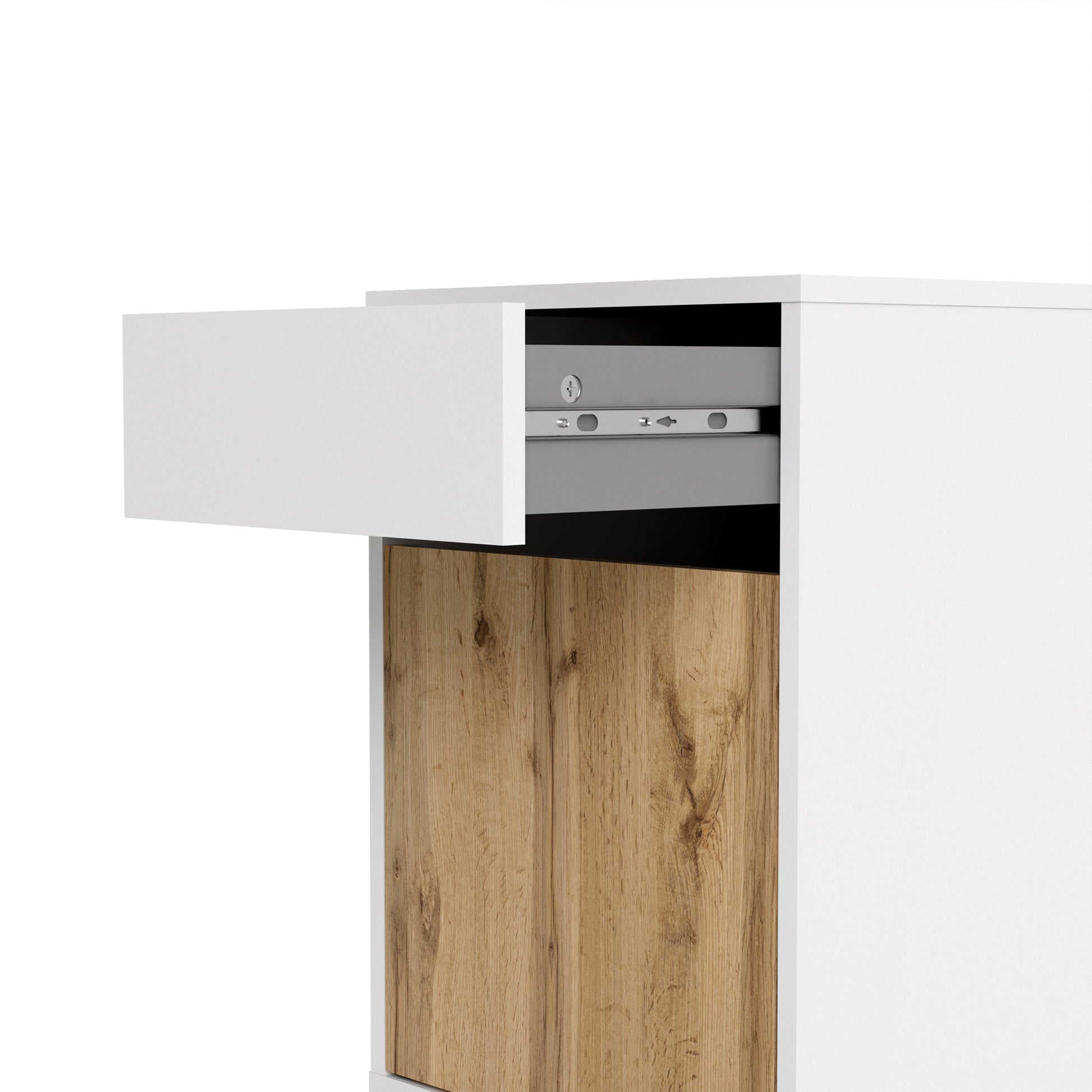 Function  Plus Mobile cabinet in White and Wotan Light Oak