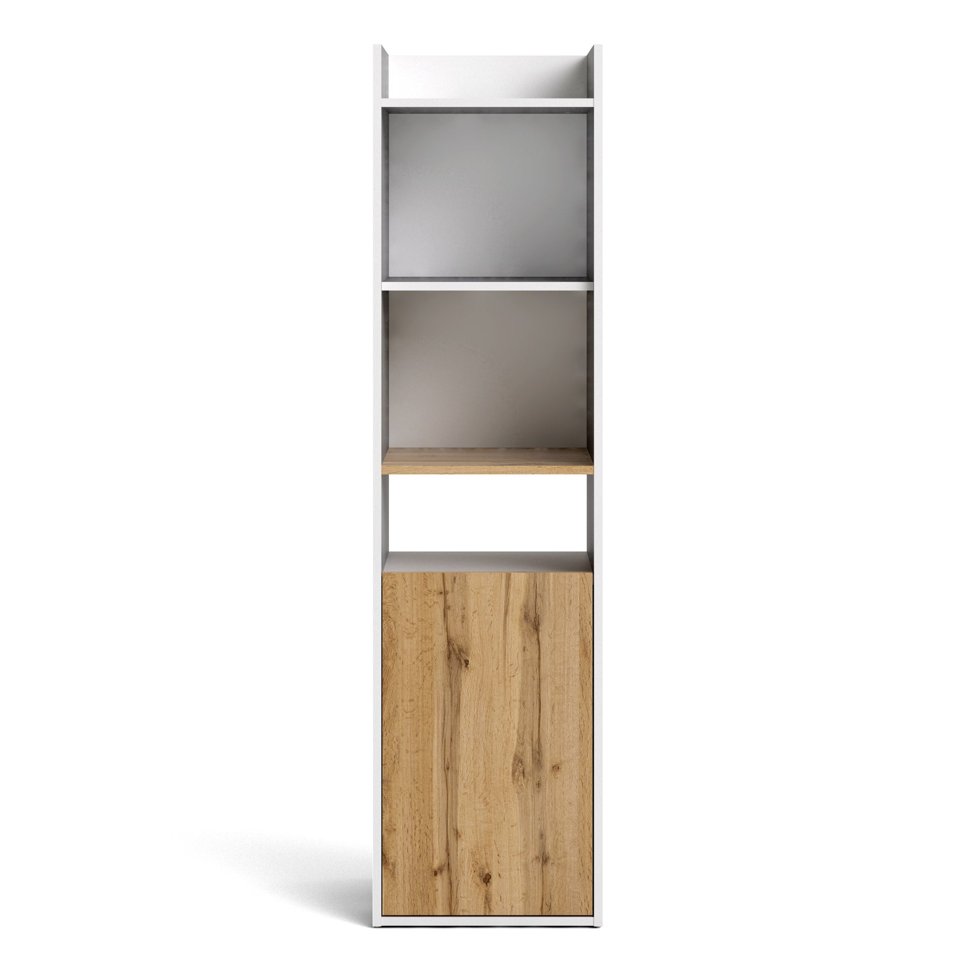Function  Plus Bookcase in White and Wotan Light Oak