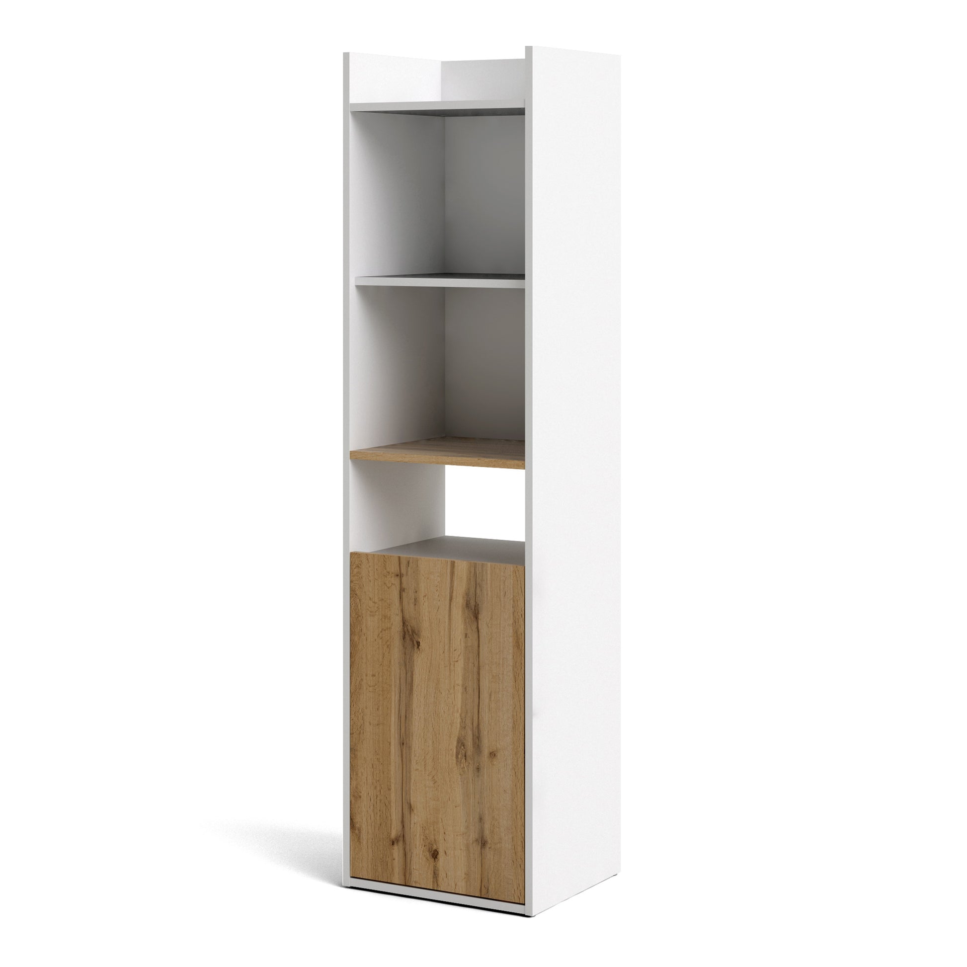 Function  Plus Bookcase in White and Wotan Light Oak