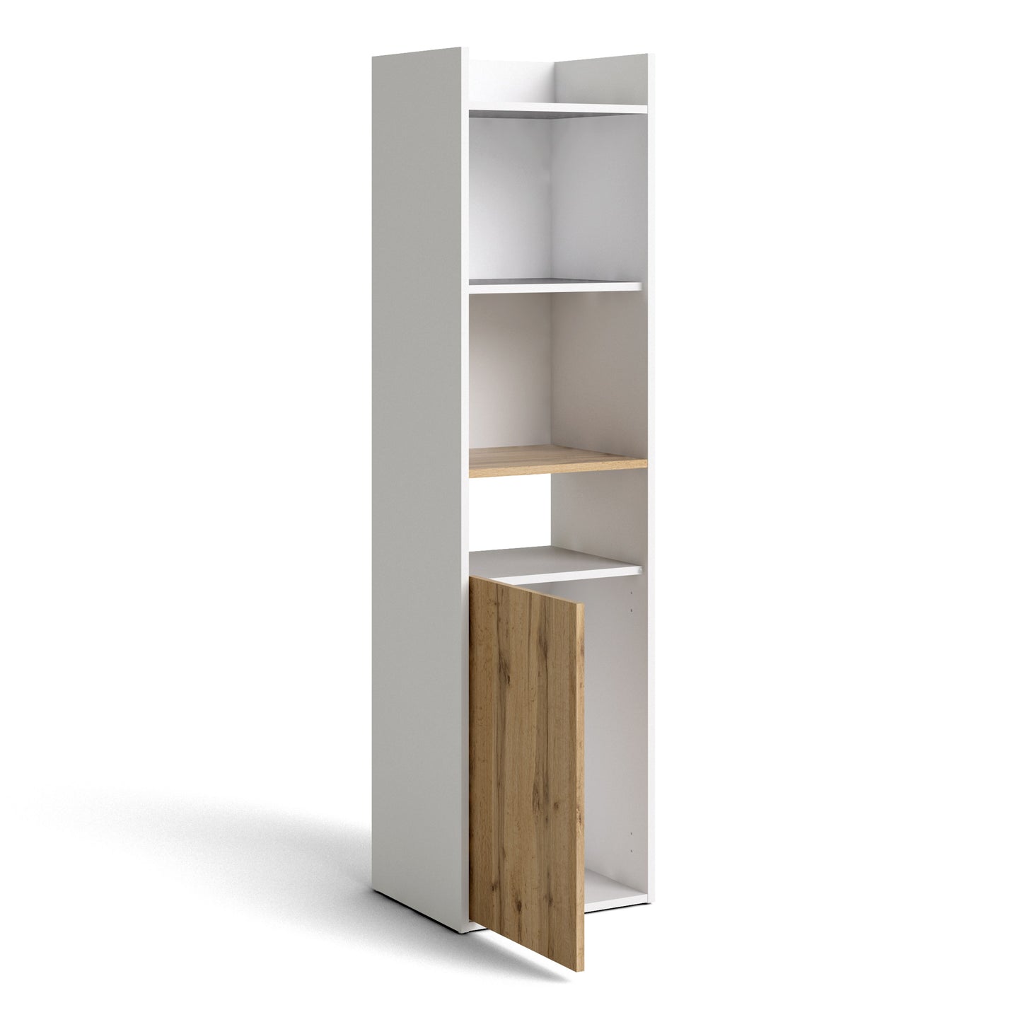 Function  Plus Bookcase in White and Wotan Light Oak