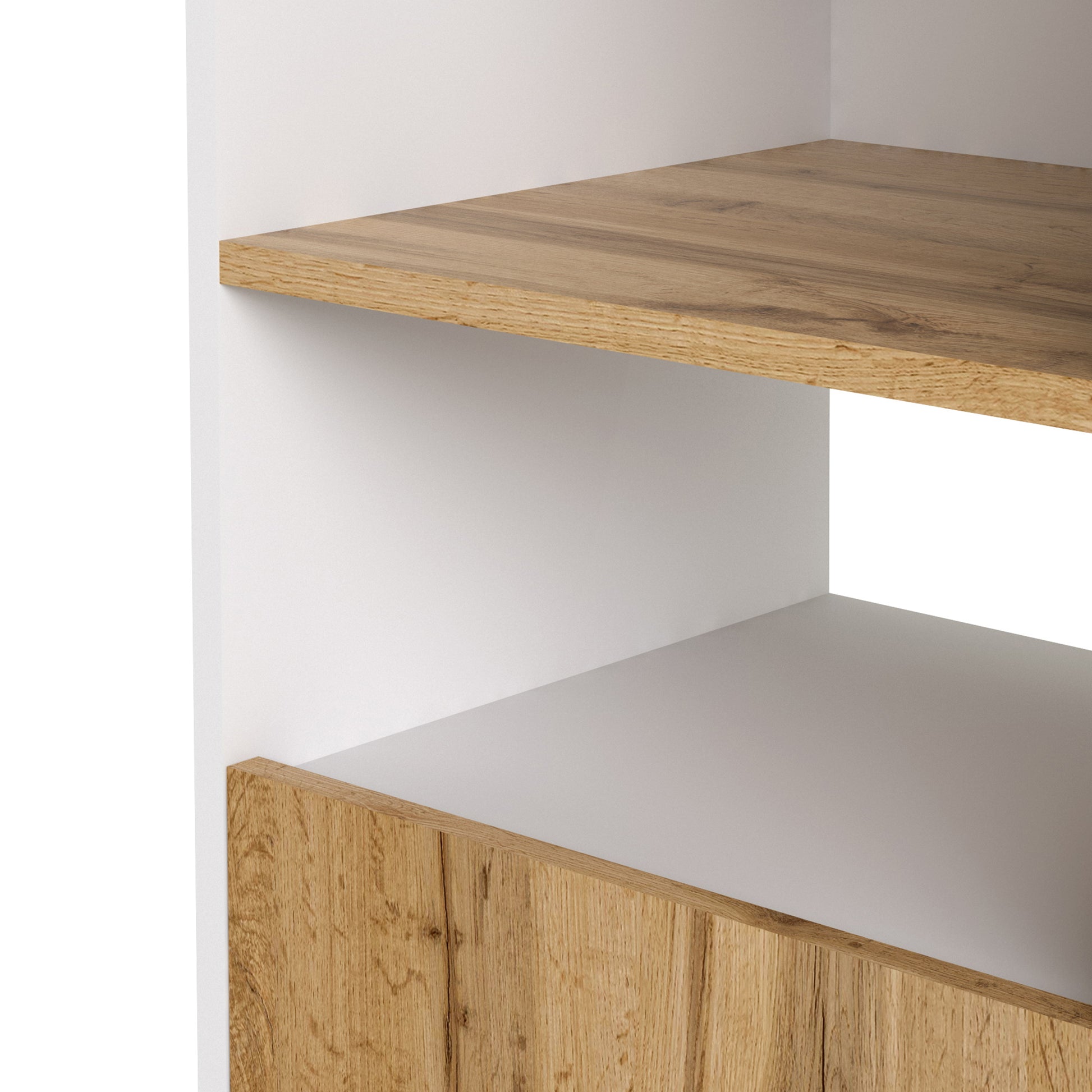 Function  Plus Bookcase in White and Wotan Light Oak
