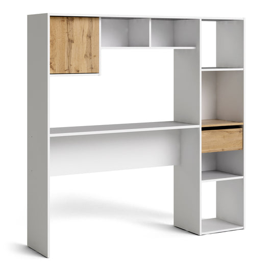 Function  Plus Multi Desk in White and Wotan Light Oak