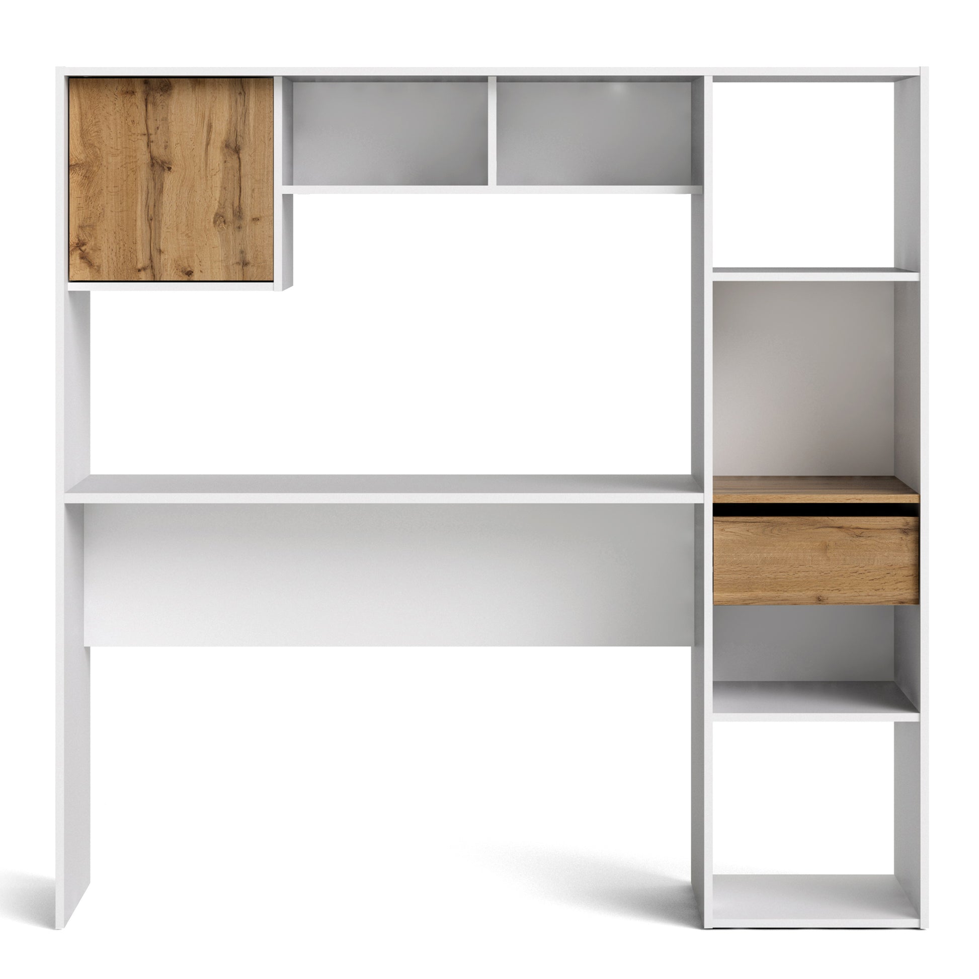 Function  Plus Multi Desk in White and Wotan Light Oak