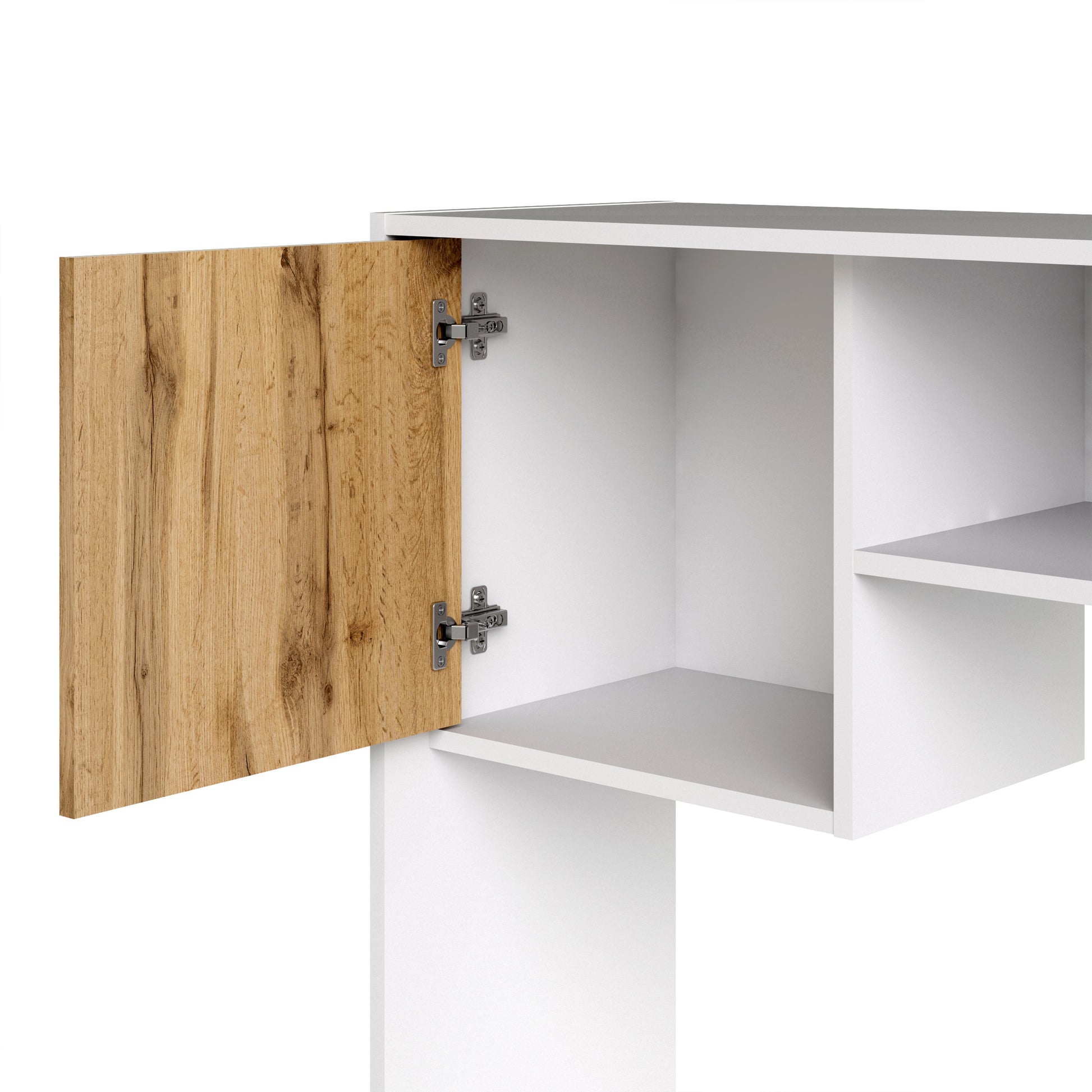 Function  Plus Multi Desk in White and Wotan Light Oak