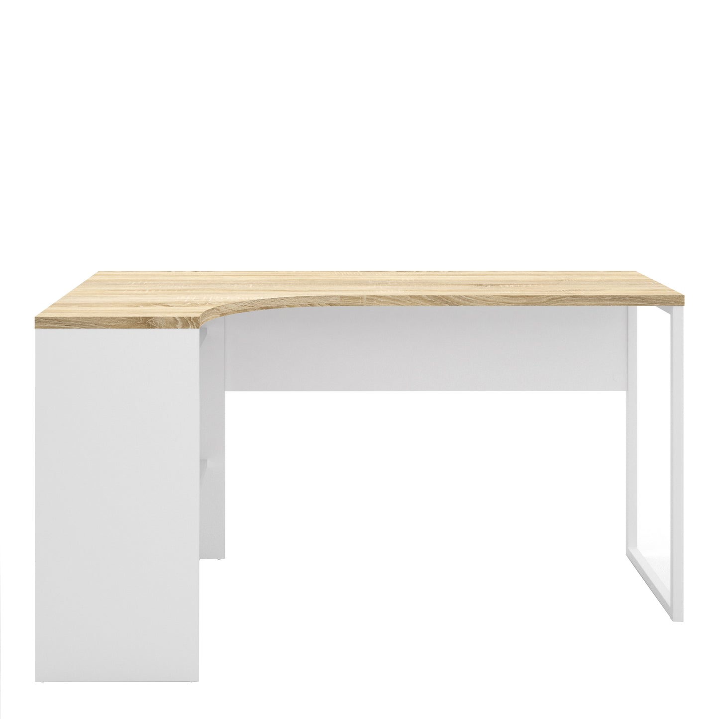 Function Plus  Corner Desk 2 Drawers in White and Oak