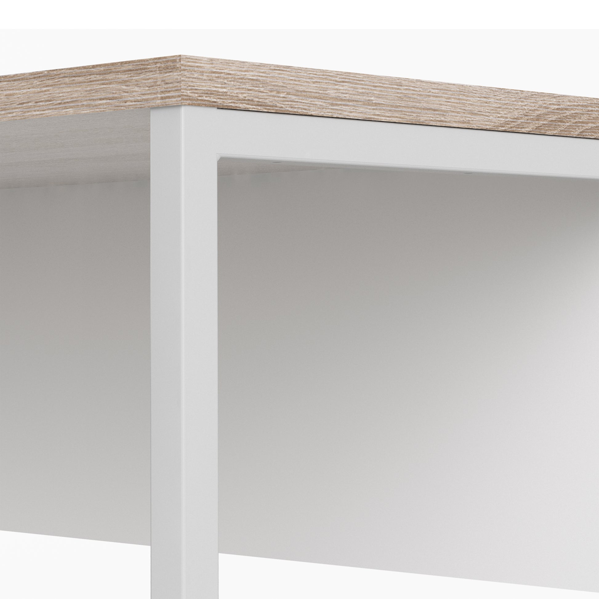 Function Plus  Corner Desk 2 Drawers in White and Truffle Oak