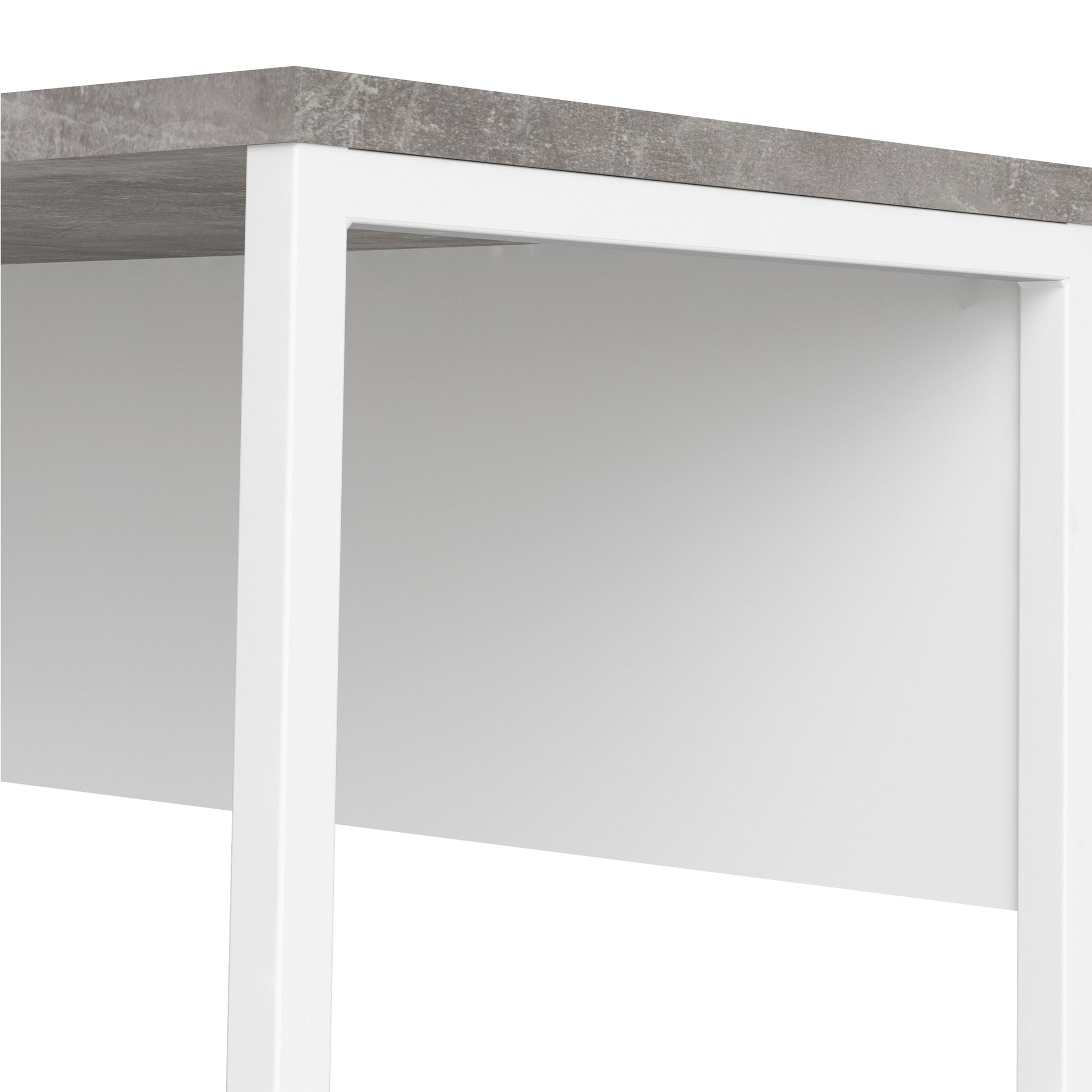Function Plus  Corner Desk 2 Drawers in White and Grey