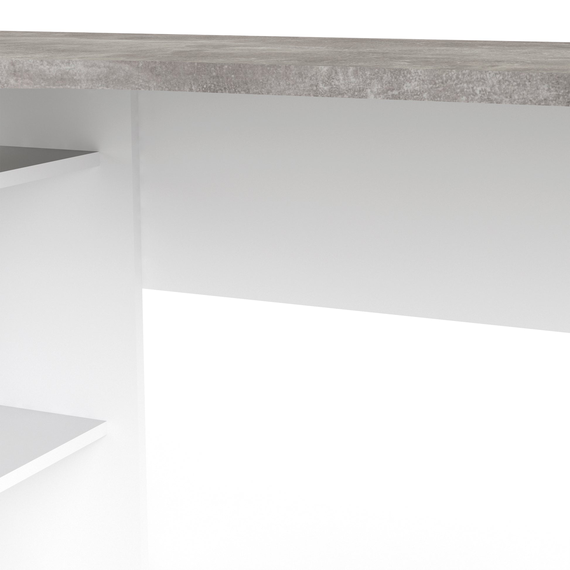Function Plus  Corner Desk 2 Drawers in White and Grey