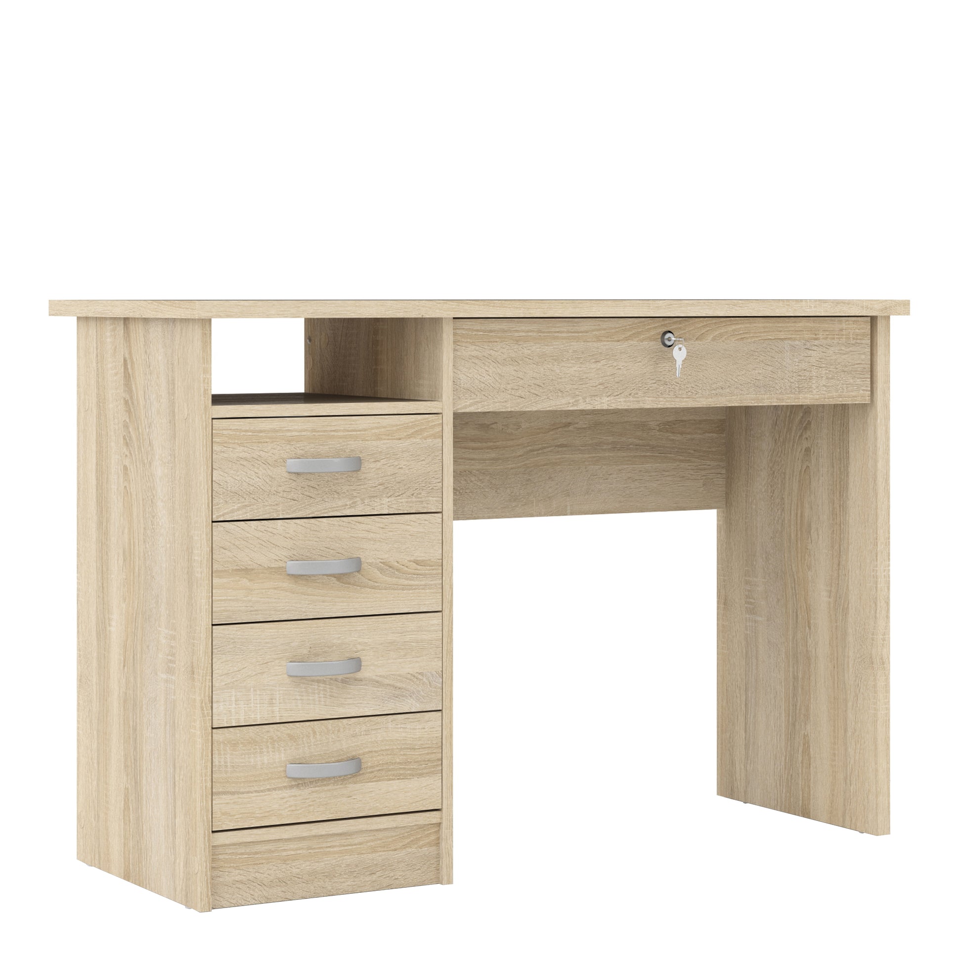 Function Plus  Desk 5 Drawers in Oak