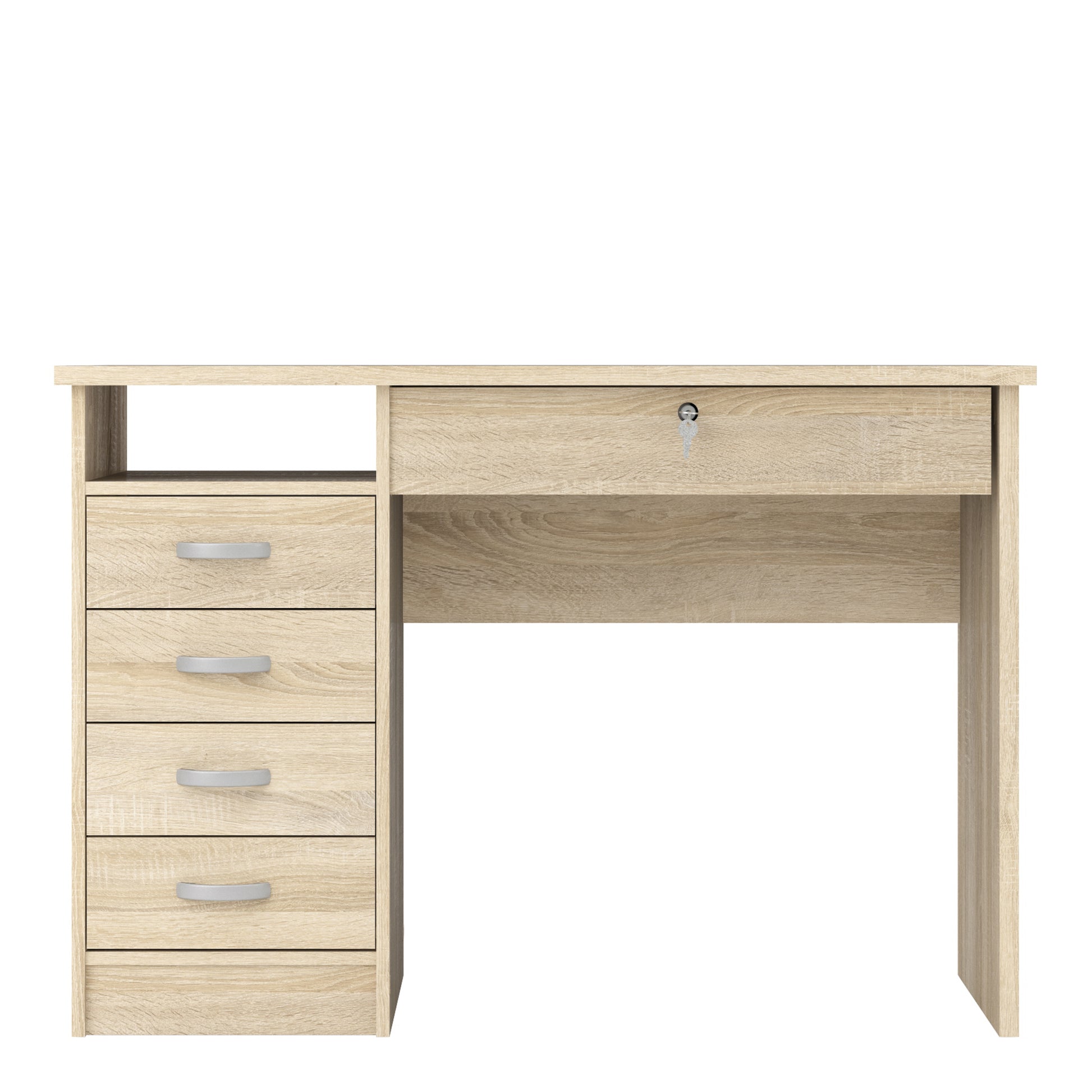 Function Plus  Desk 5 Drawers in Oak
