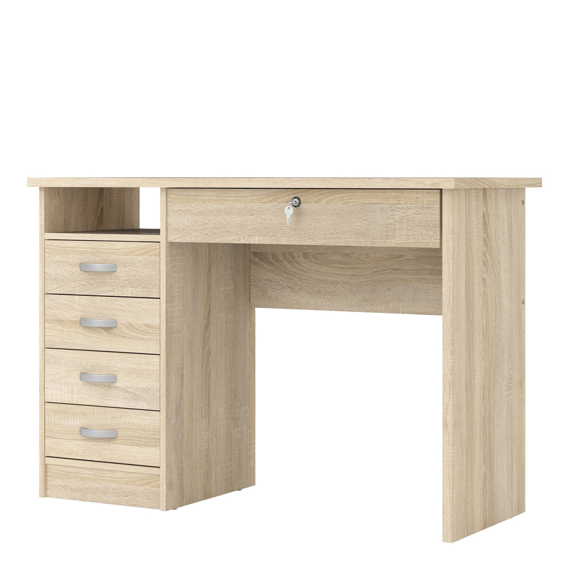 Function Plus  Desk 5 Drawers in Oak