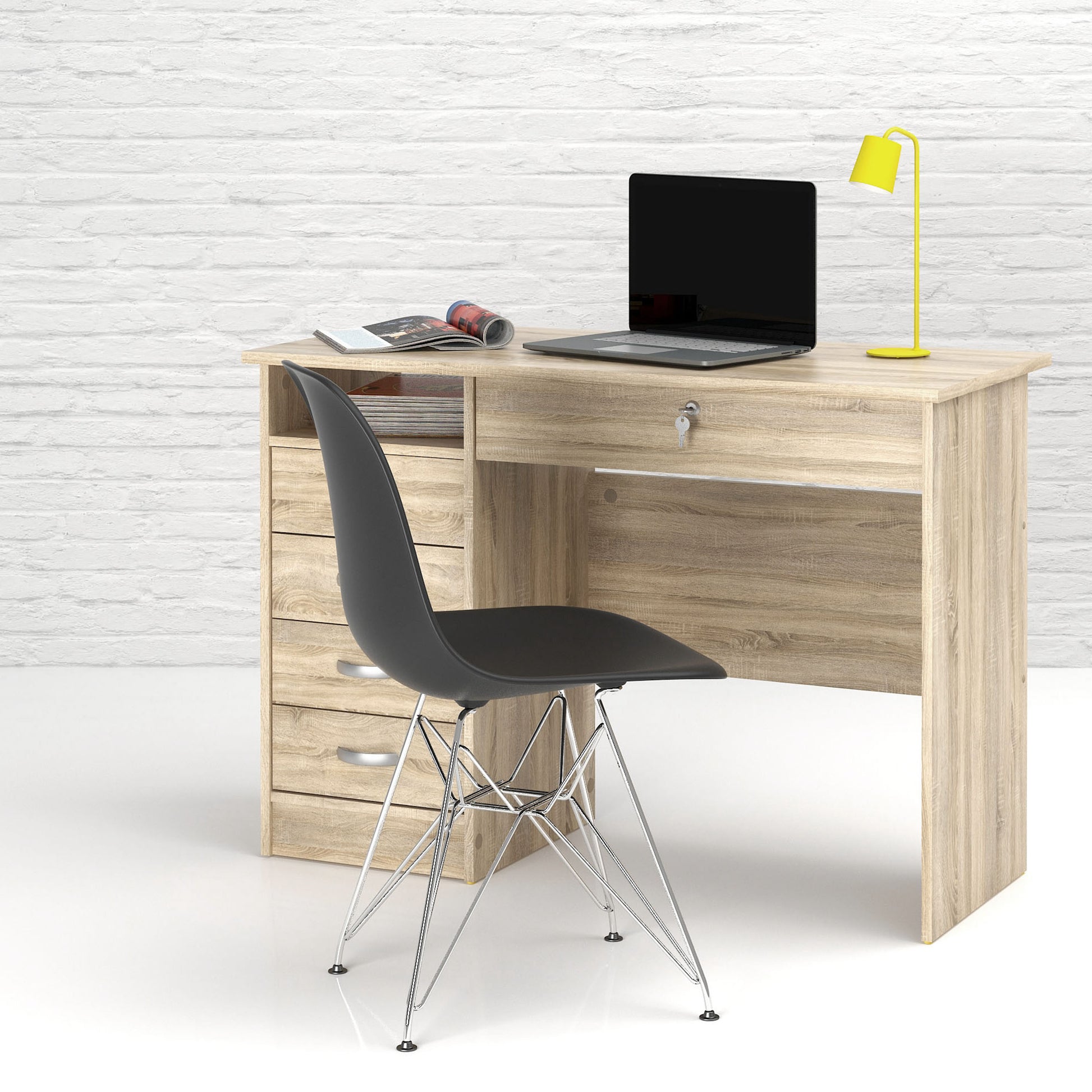Function Plus  Desk 5 Drawers in Oak