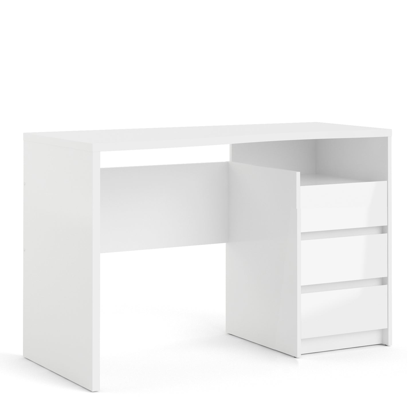 Function Plus  Modern Desk 3 Drawers in White