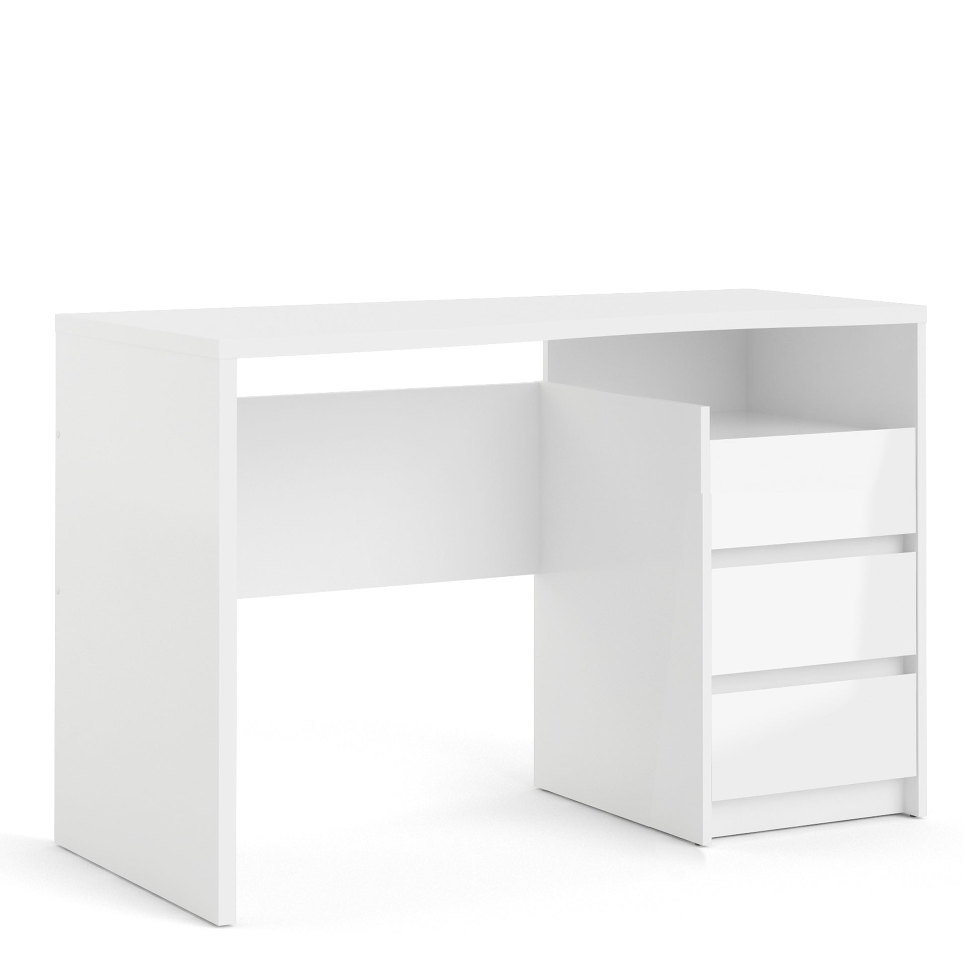 Function Plus  Modern Desk 3 Drawers in White