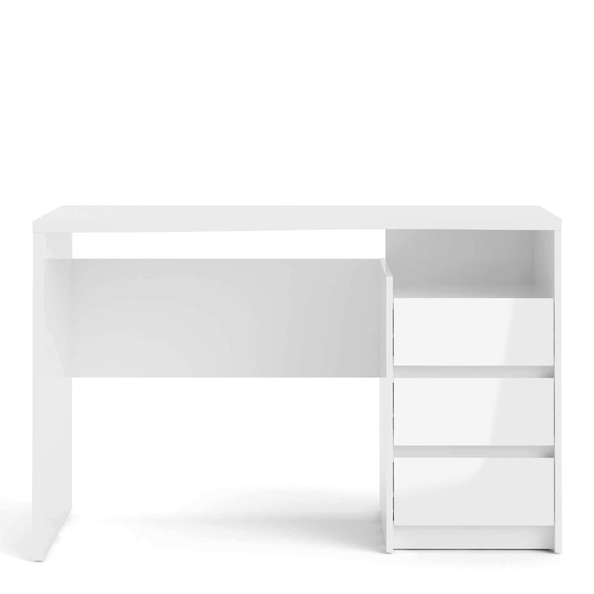 Function Plus  Modern Desk 3 Drawers in White