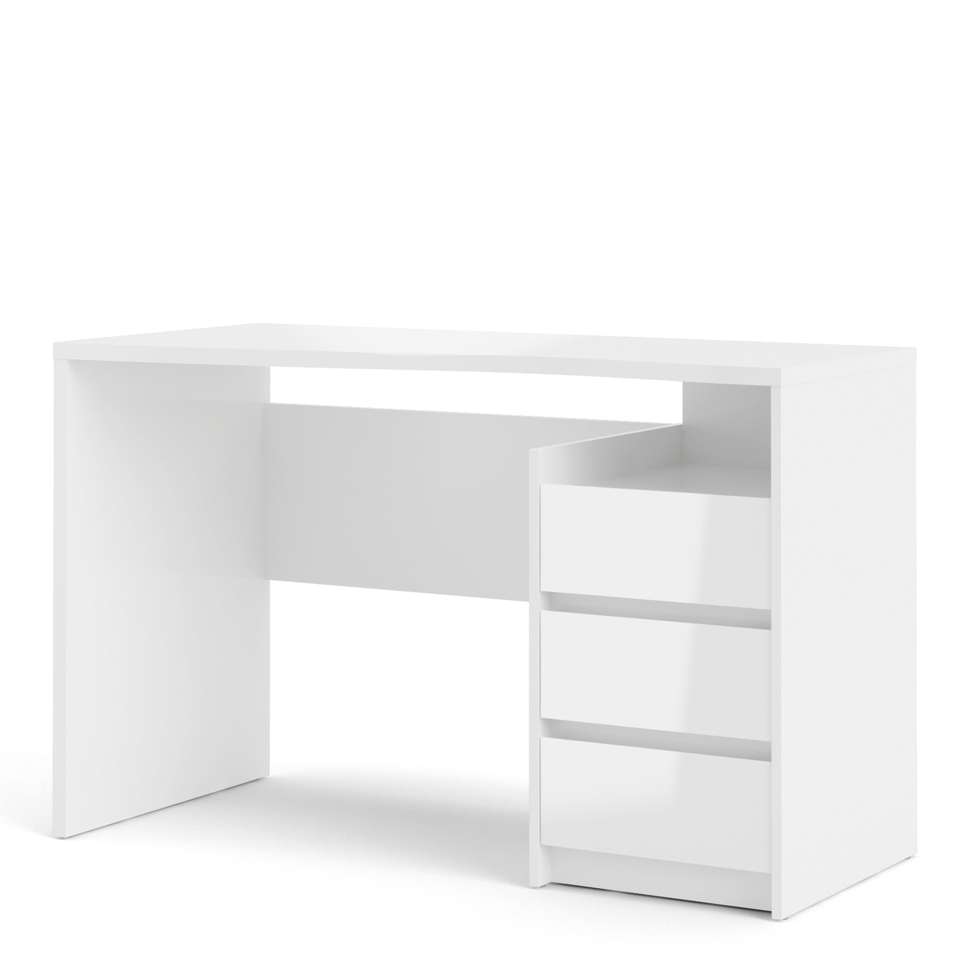 Function Plus  Modern Desk 3 Drawers in White