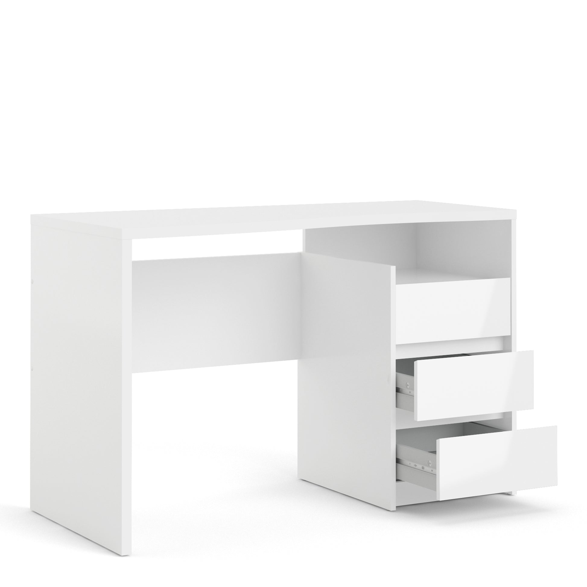 Function Plus  Modern Desk 3 Drawers in White