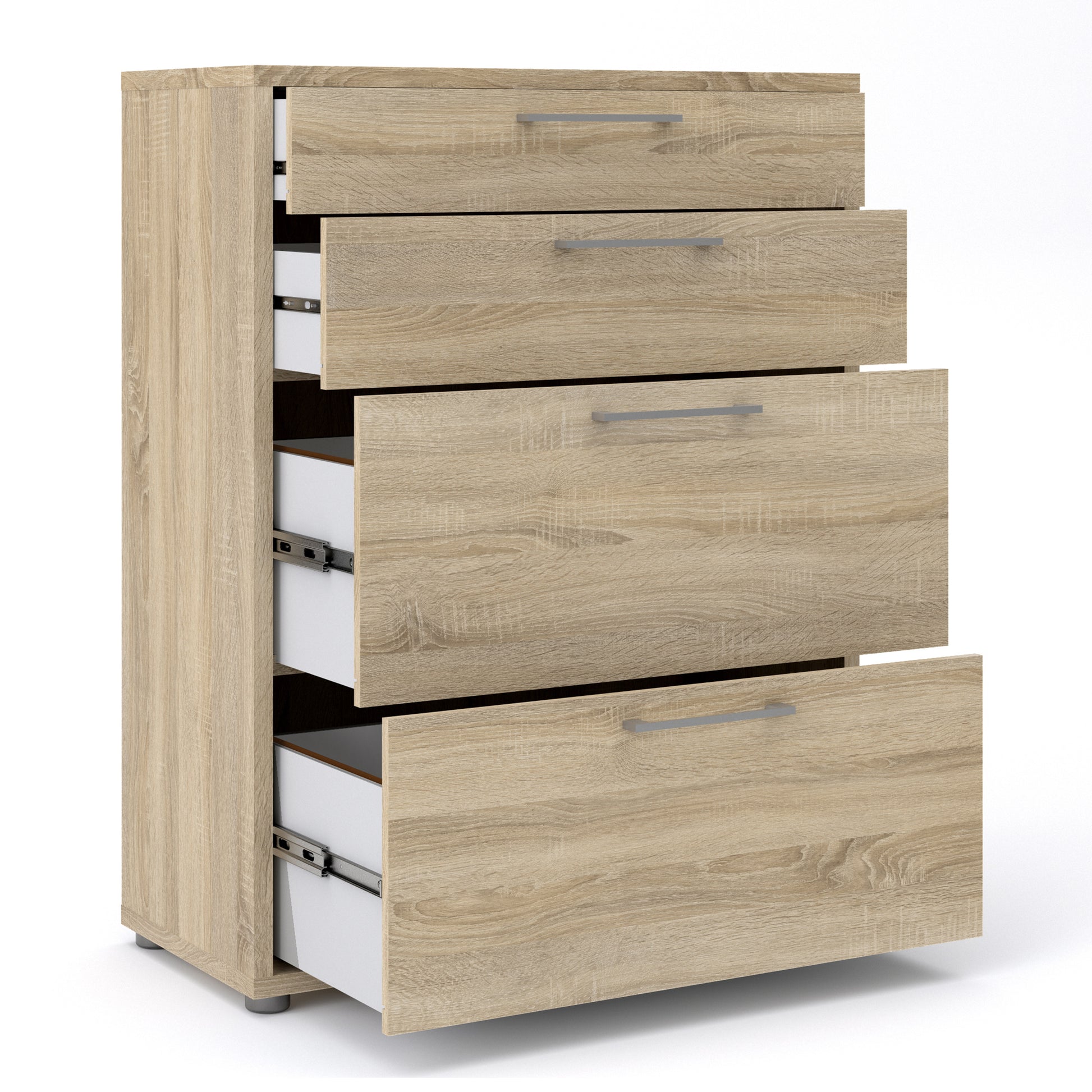 Prima  Office Storage With 2 Drawers + 2 File Drawers In Oak