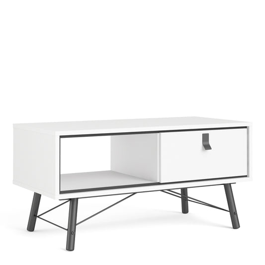 Ry  Coffee table with 1 drawer Matt White