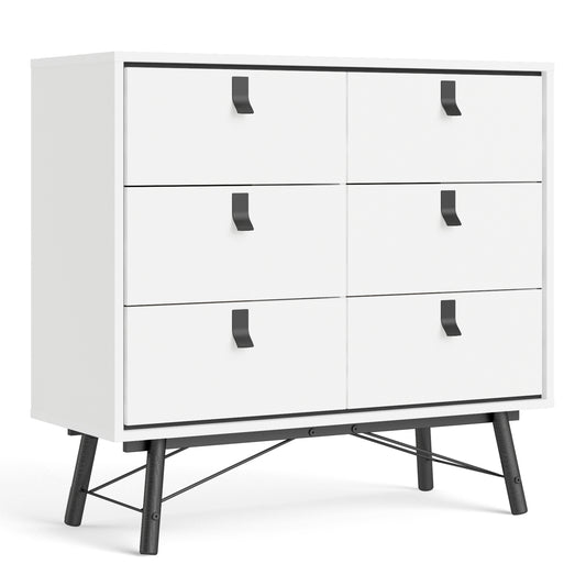 Ry  Double chest of drawers 6 drawers in Matt White